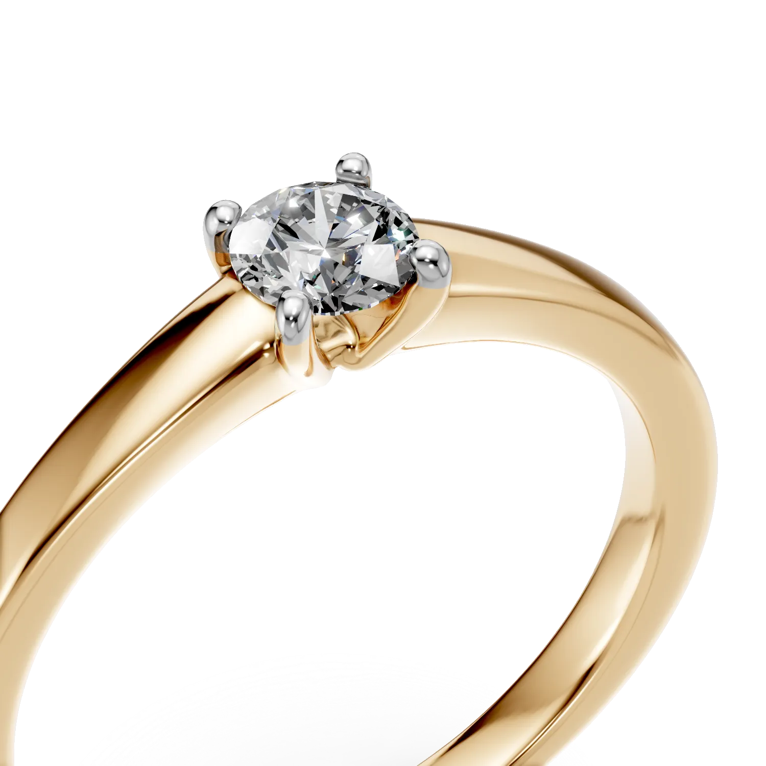 Pierścionek zaręczynowy z żółtego 18K złota z diamentem pasjansa 0.25ct
