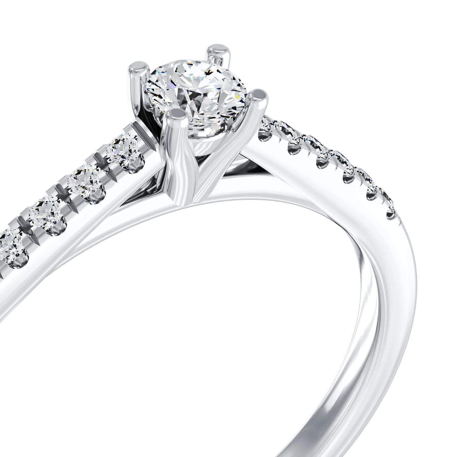 White gold engagement ring with 0.4ct diamonds