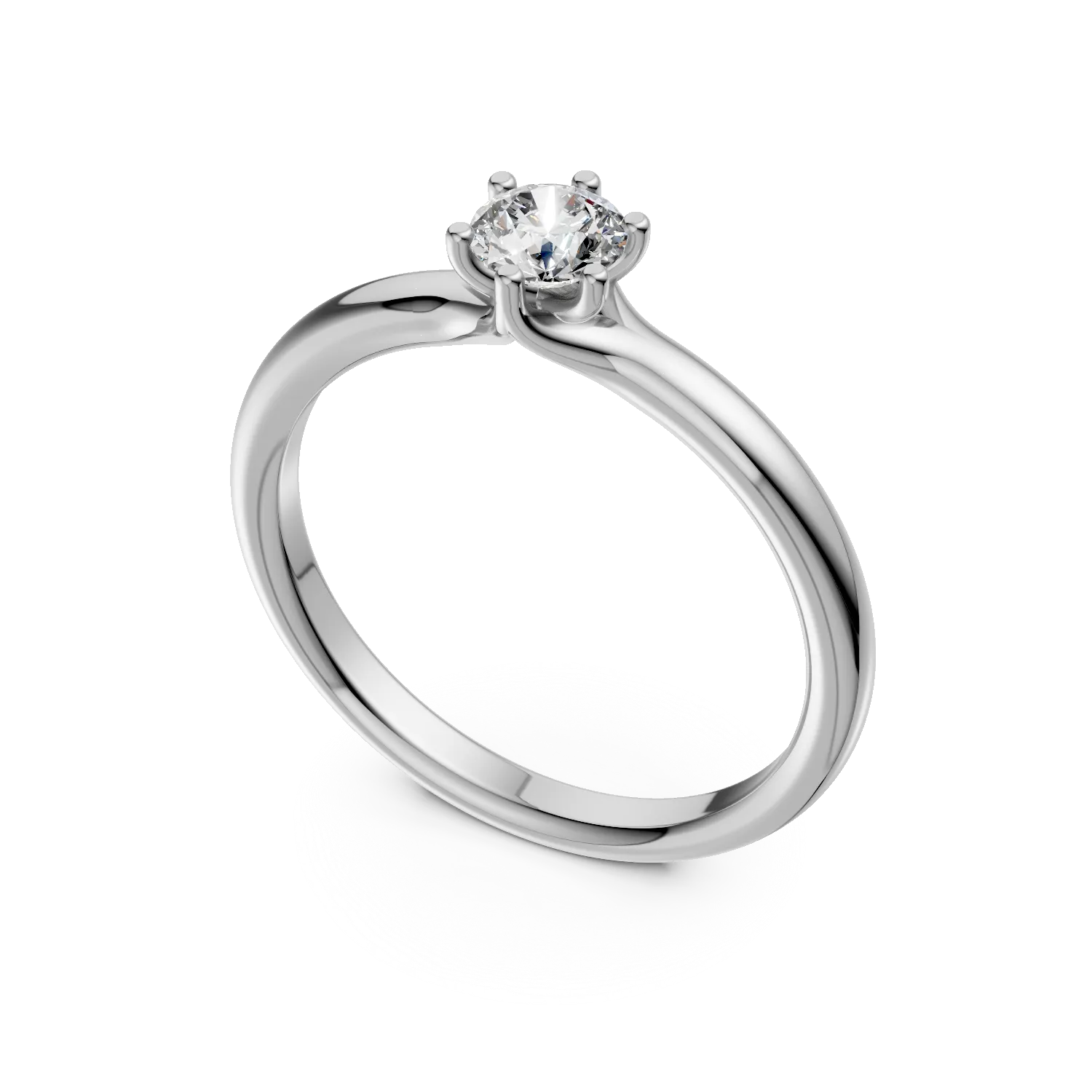 Годежен пръстен от бяло злато 18K с диамант 0.3ct