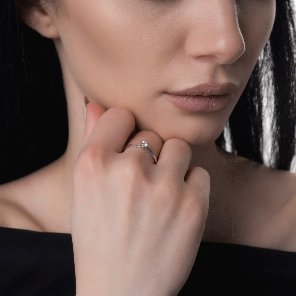 Годежен пръстен от бяло злато 18K с диамант 0.3ct