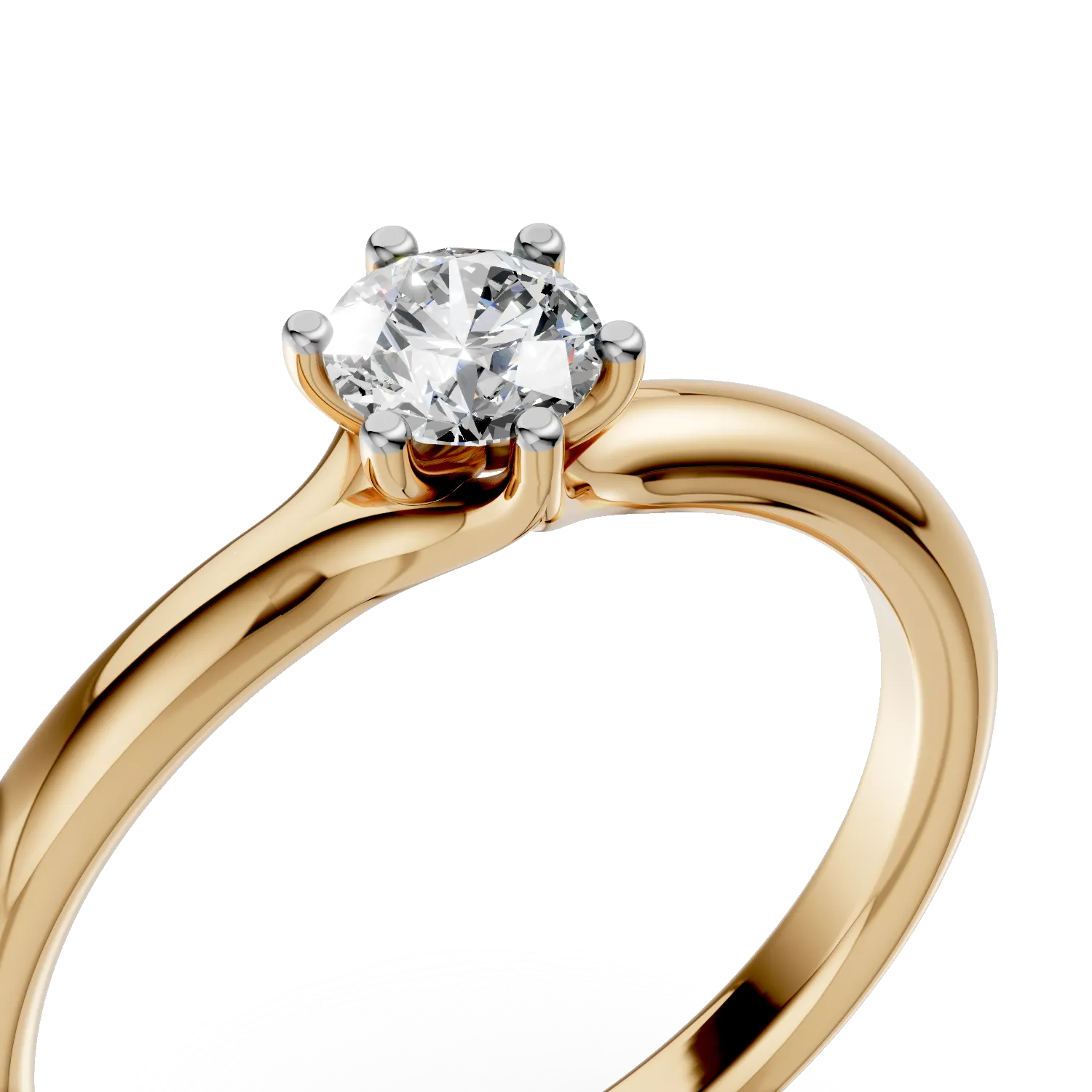 18K yellow gold engagement ring with 0.3ct diamond