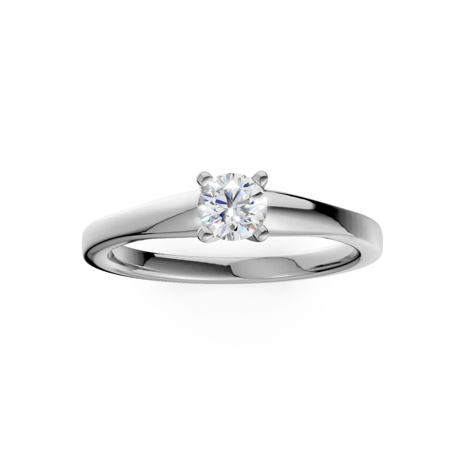 Inel de logodna din aur alb de 18K cu un diamant solitaire de 0.31ct