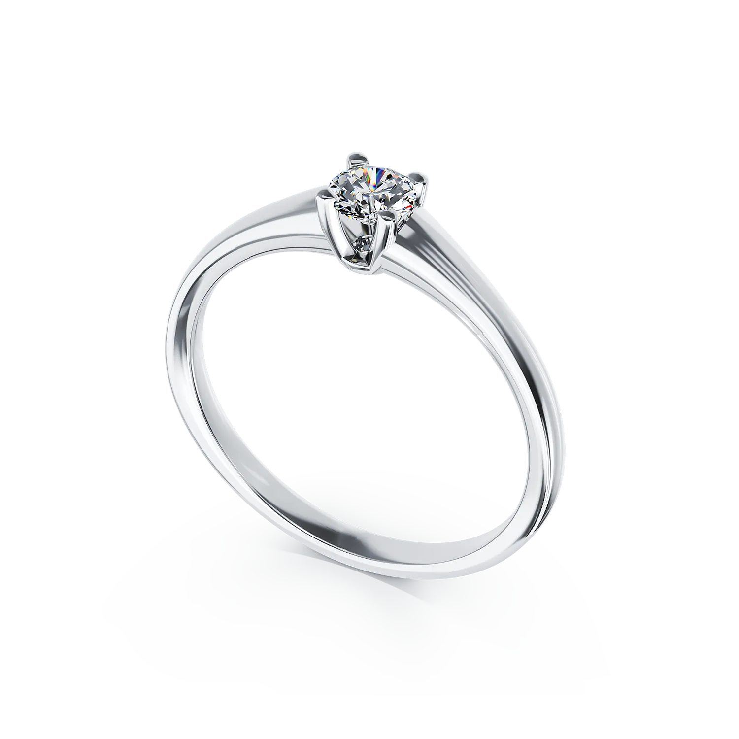 Годежен пръстен от бяло злато 18K с диамант пасианс 0.15ct