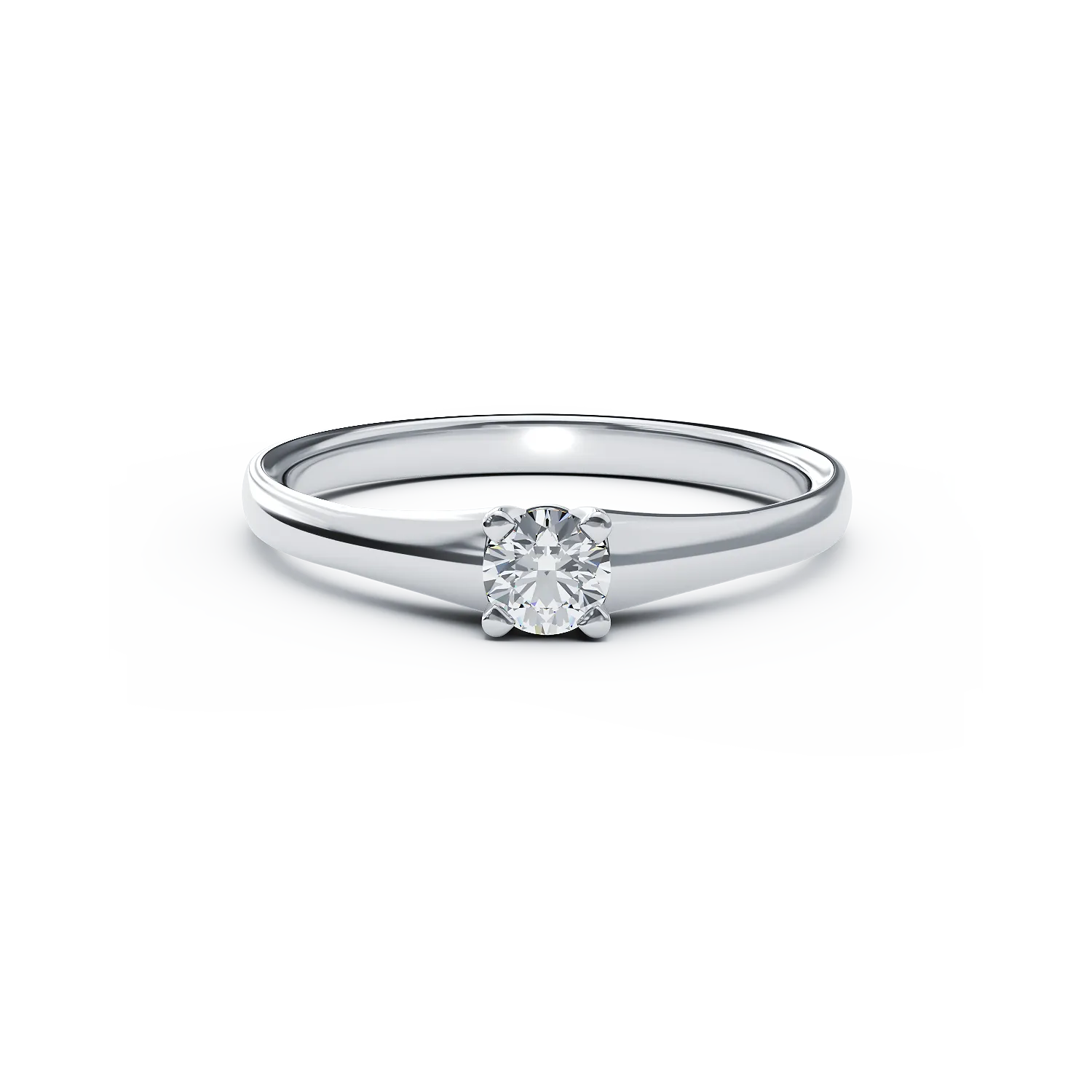Годежен пръстен от бяло злато 18K с диамант пасианс 0.15ct