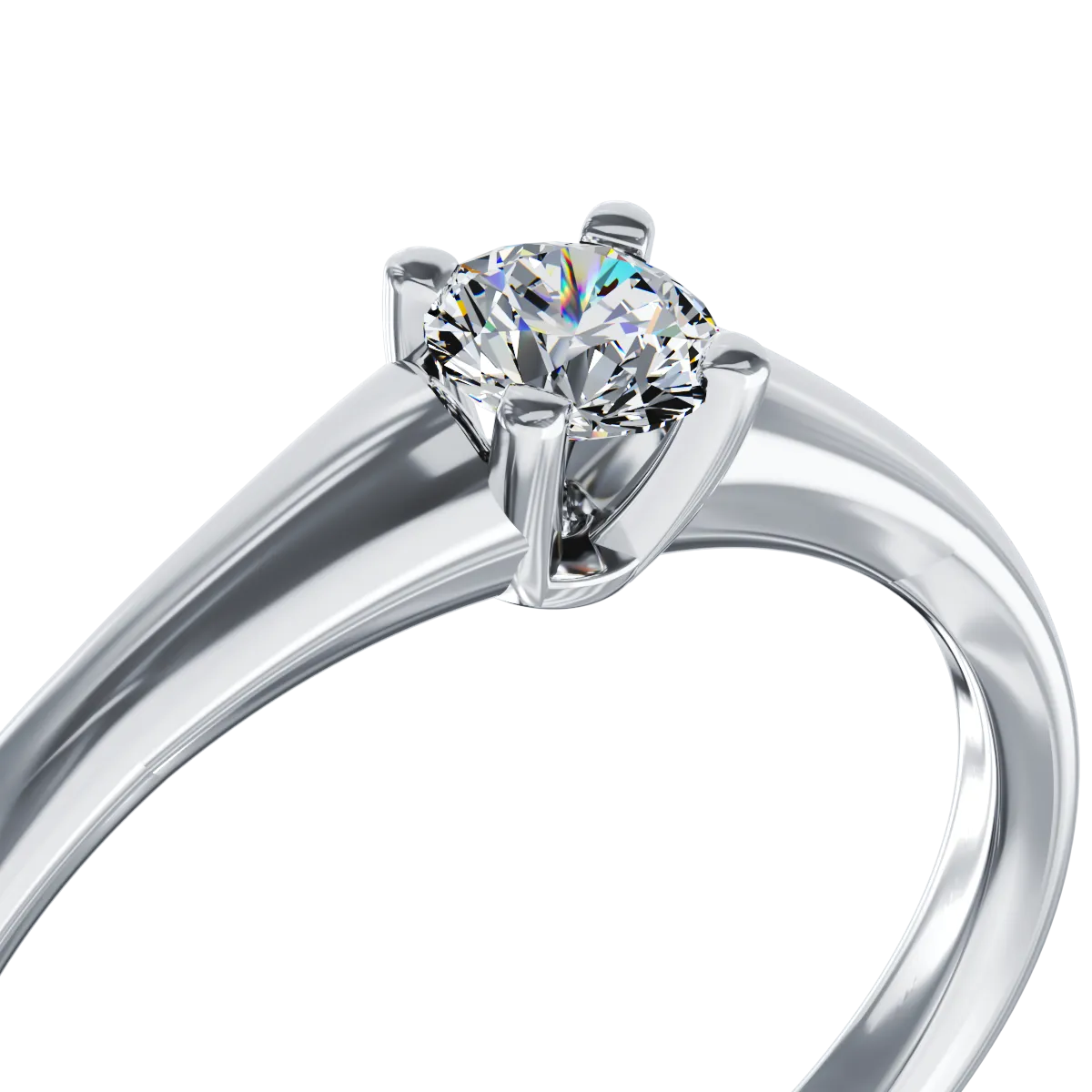 Годежен пръстен от бяло злато 18K с диамант пасианс 0.15ct