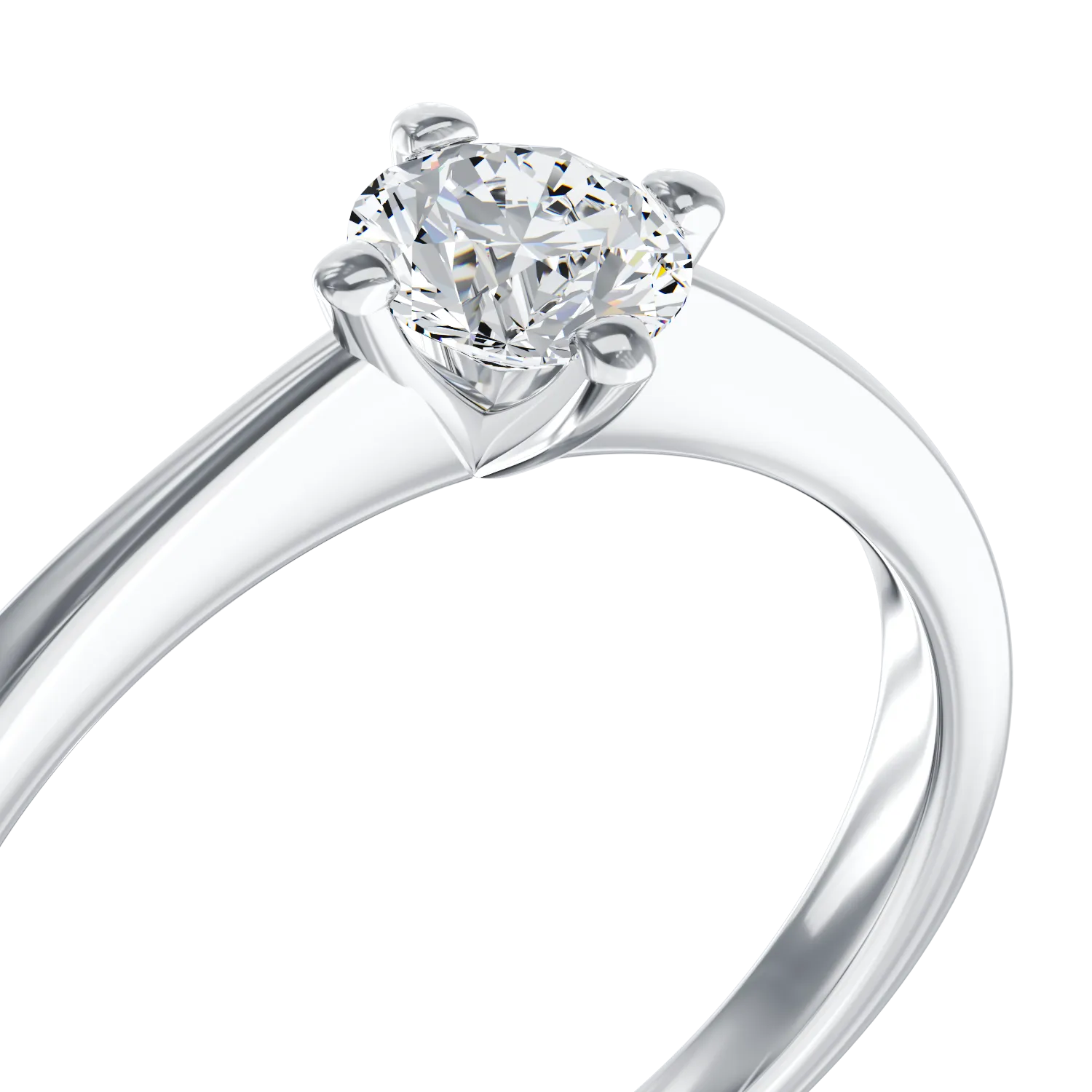 18K white gold engagement ring with a 0.4ct solitaire diamond