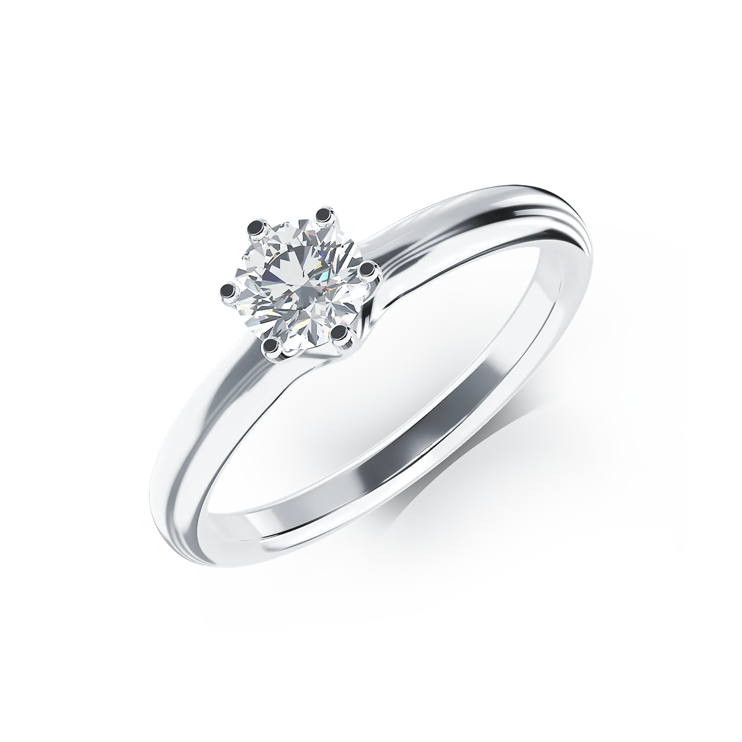 Eljegyzési gyűrű 18K-os fehér aranyból egy 0,41ct solitaire gyémánttal