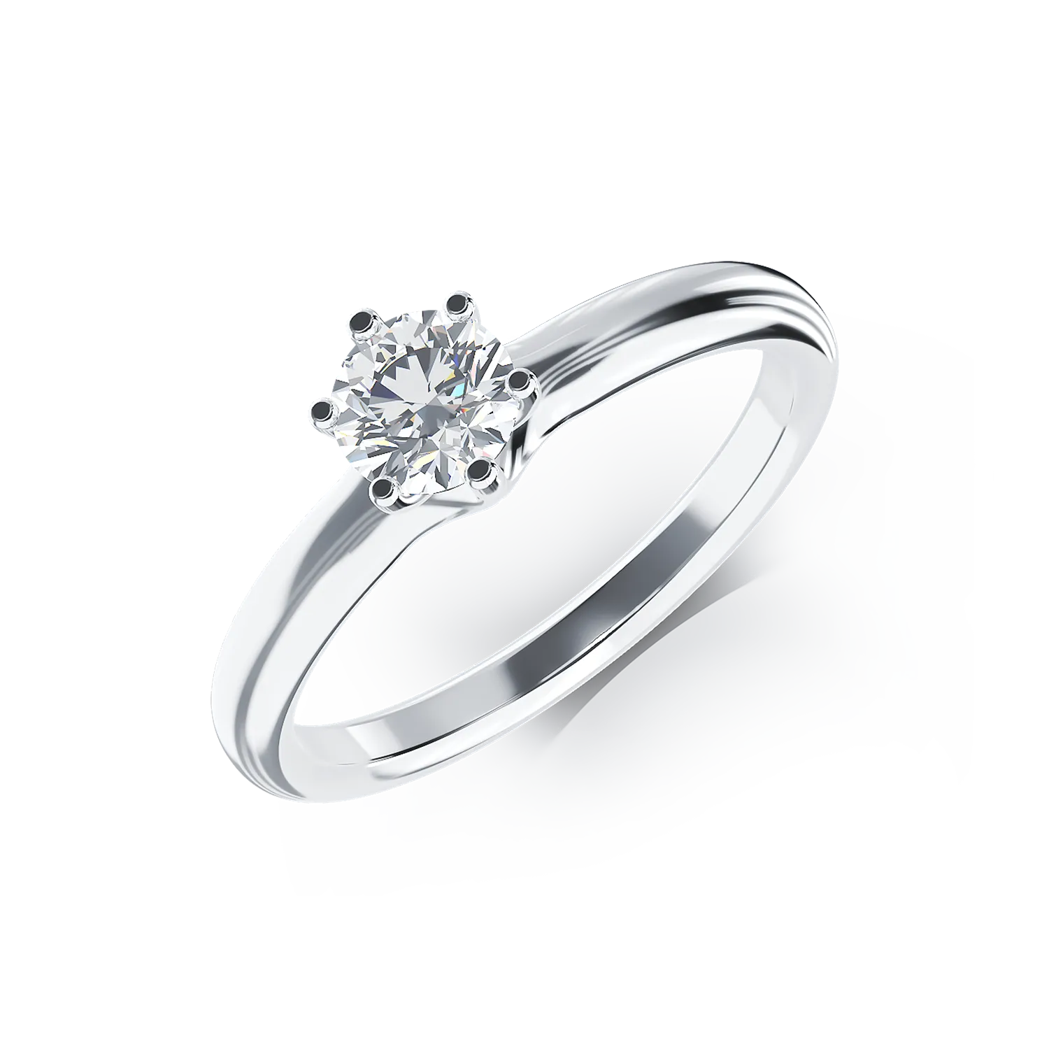 18K white gold engagement ring with a 0.4ct solitaire diamond