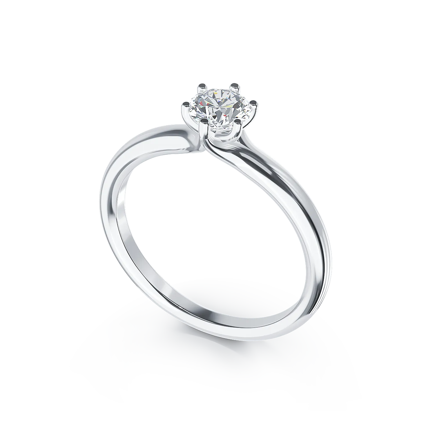 Годежен пръстен от бяло злато 18K с диамант пасианс 0.4ct