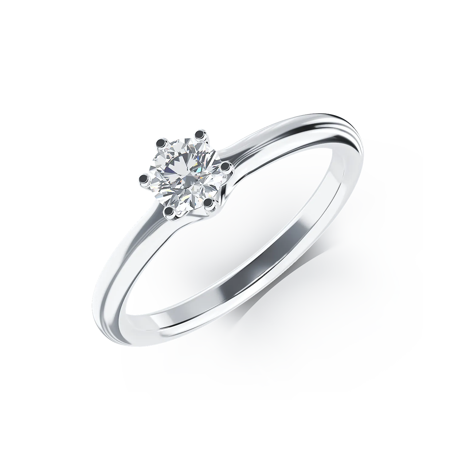 Годежен пръстен от 18K бяло злато с диамант 0.31ct