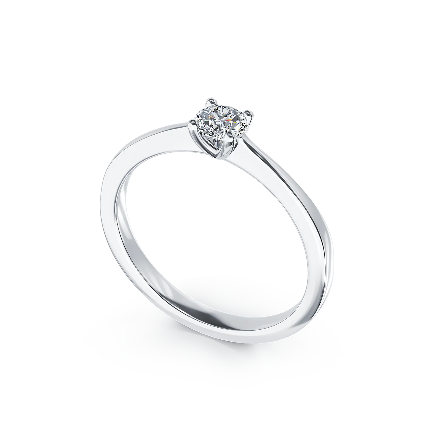 Inel de logodna din aur alb de 18K cu un diamant solitaire de 0.31ct - 1 | YEO