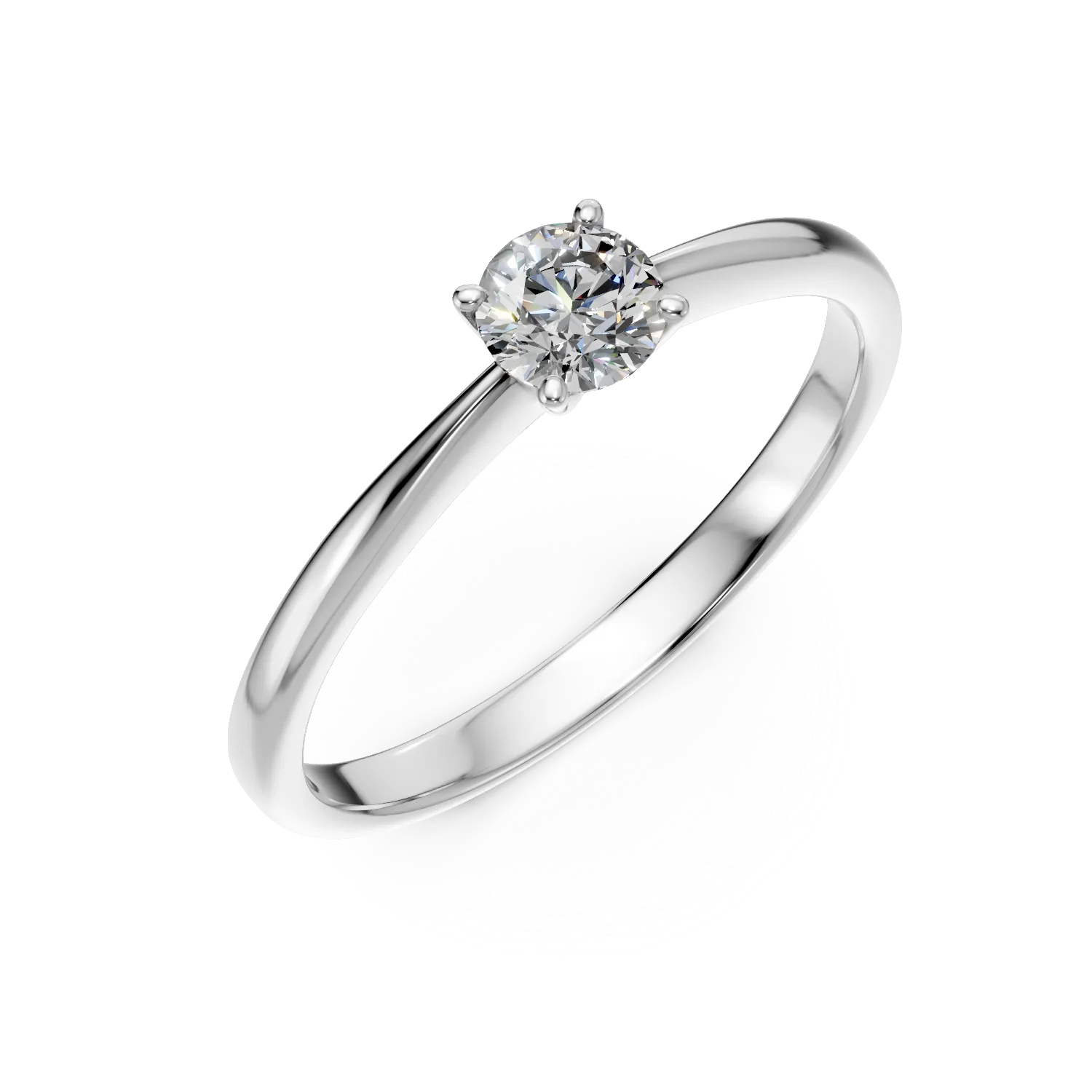 Teilor Inel de logodna din aur alb cu un diamant solitaire de 0.31ct