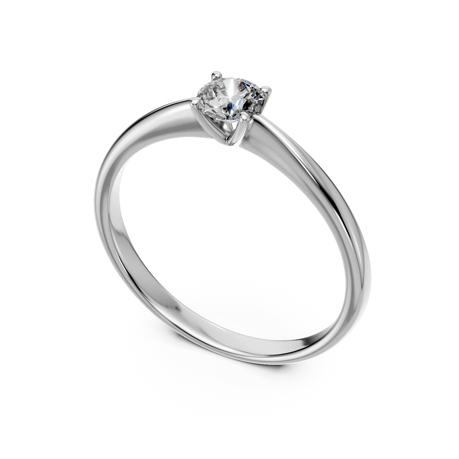Годежен пръстен от бяло злато 18K с диамант 0.31ct