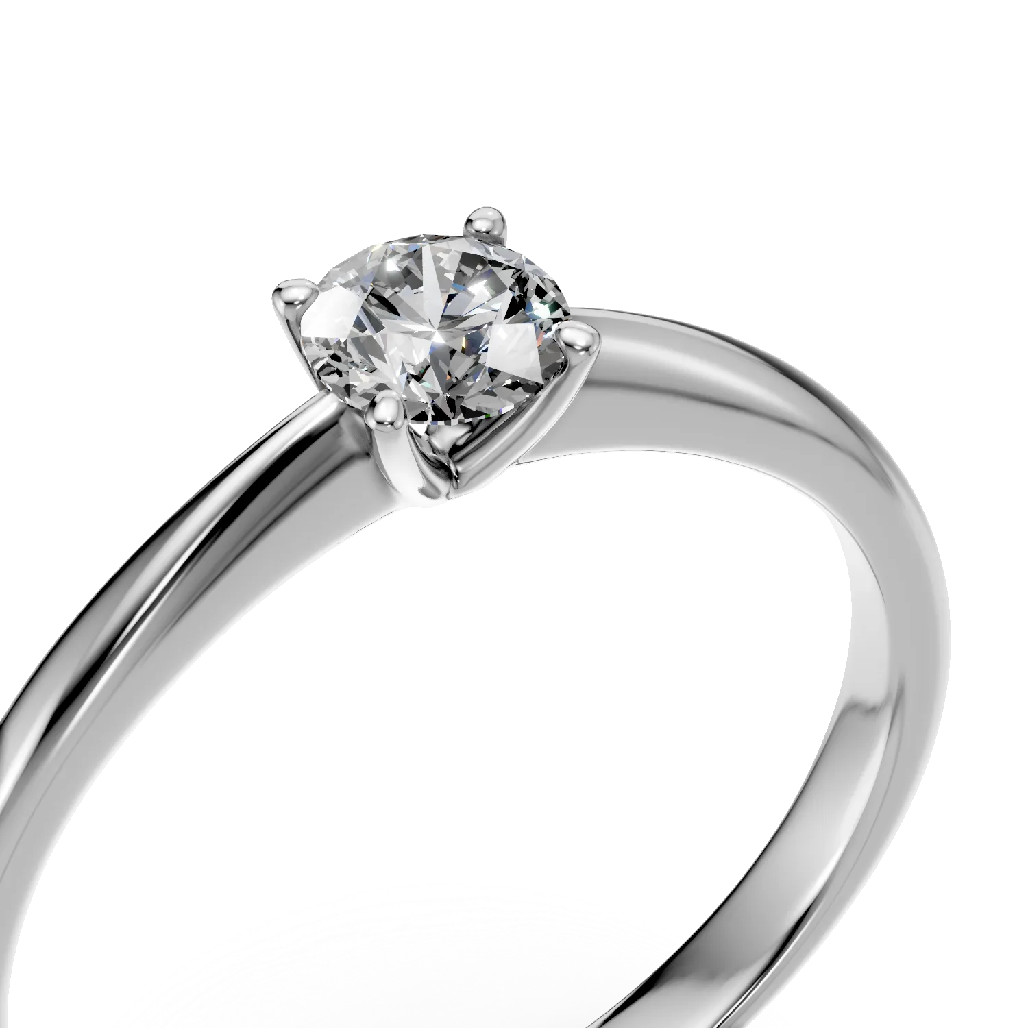 Годежен пръстен от бяло злато 18K с диамант 0.31ct