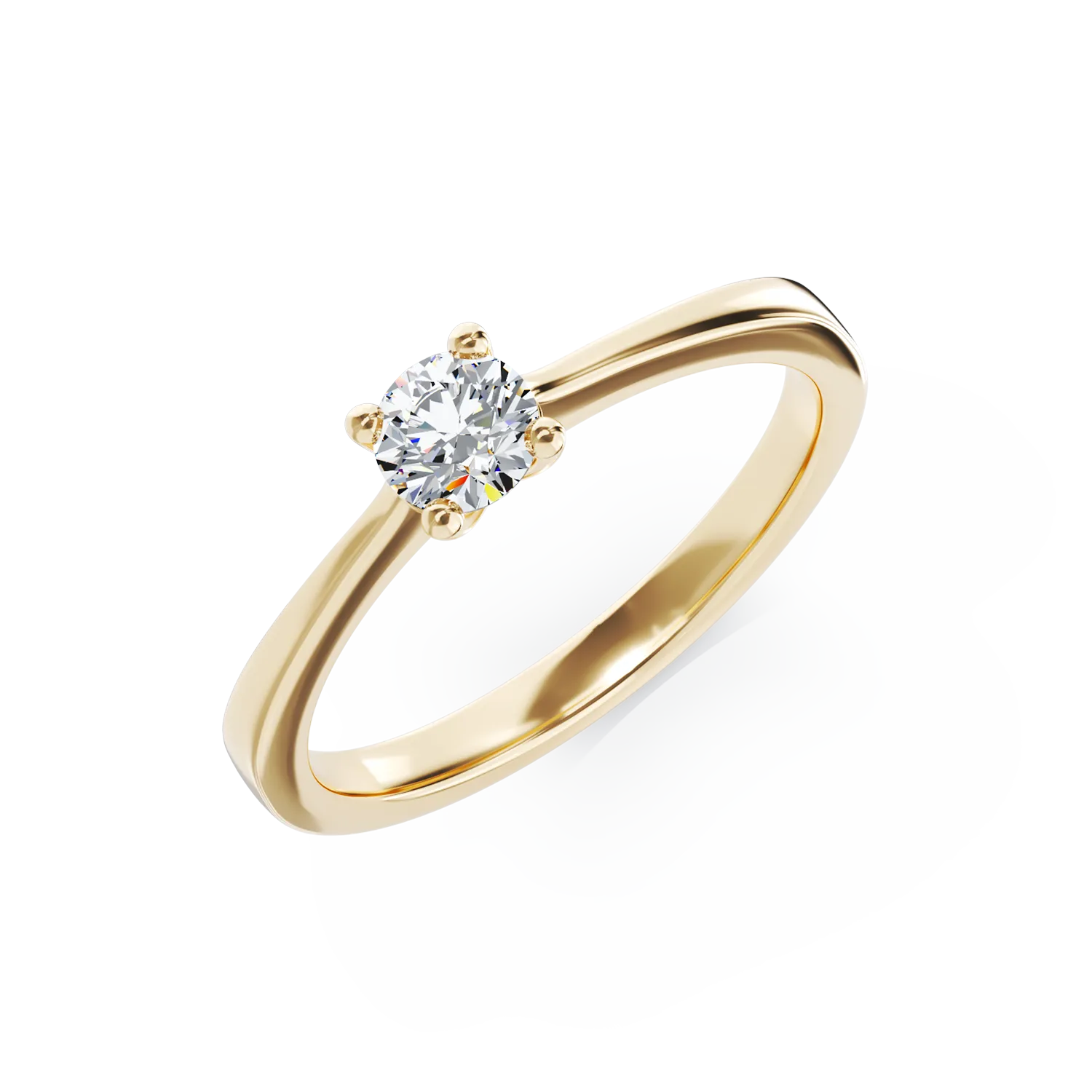 Годежен пръстен от 18K жълто злато с диамант 0.315ct