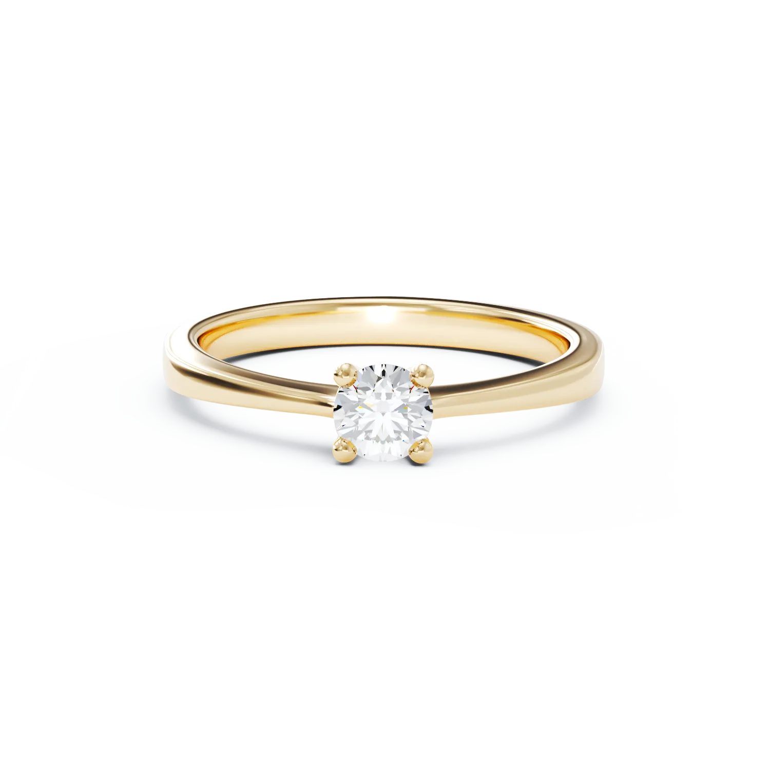 18K yellow gold engagement ring with 0.315ct diamond