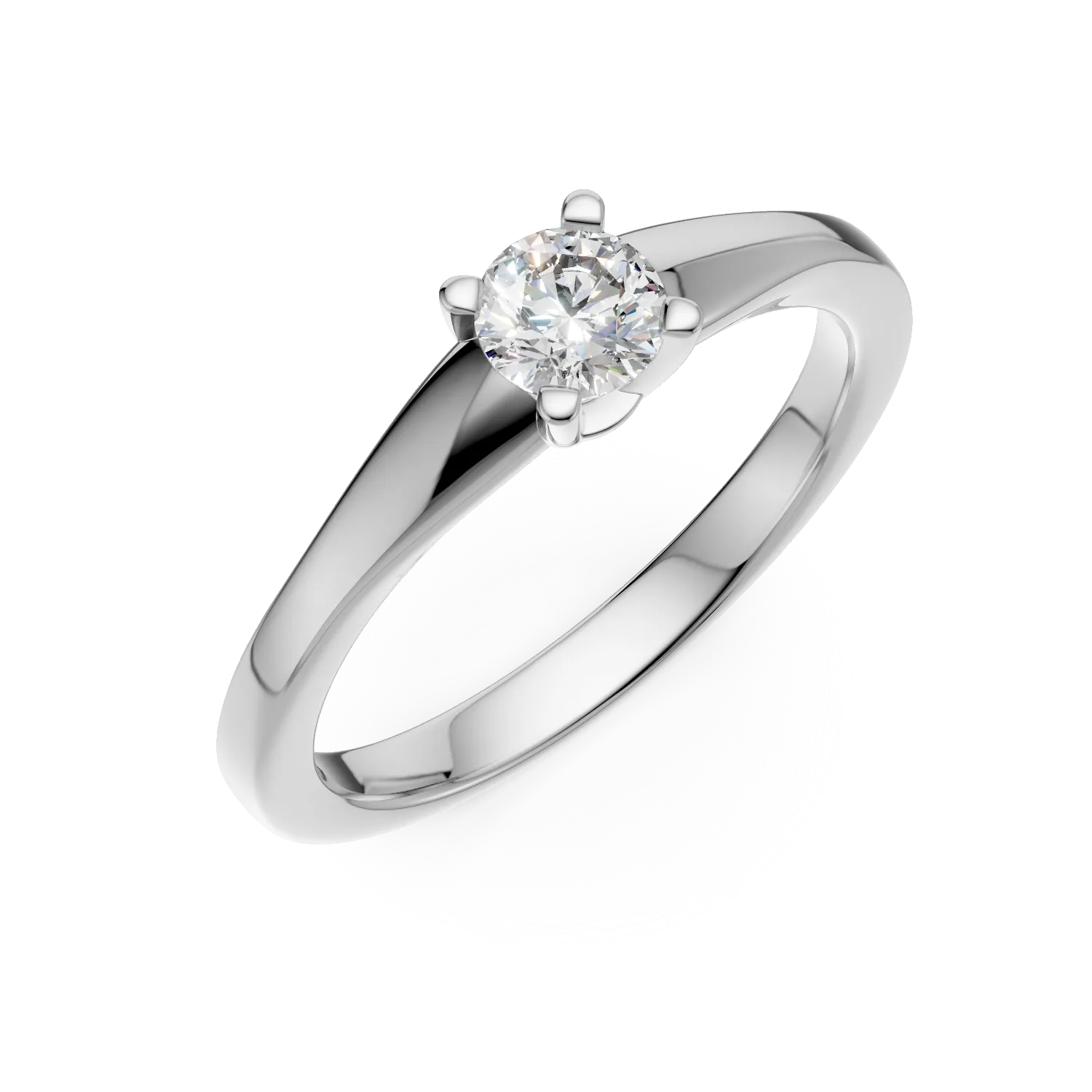 Teilor Inel de logodna din aur alb cu un diamant solitaire de 0.2ct