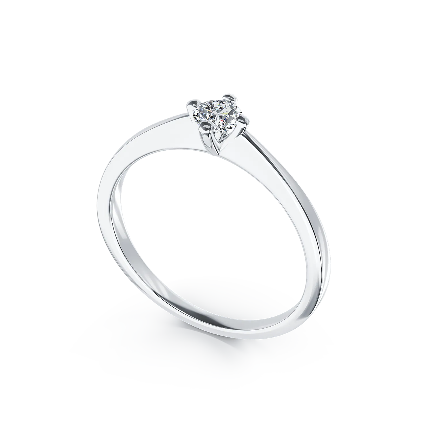 Годежен пръстен от бяло злато 18K с диамант пасианс 0.19ct