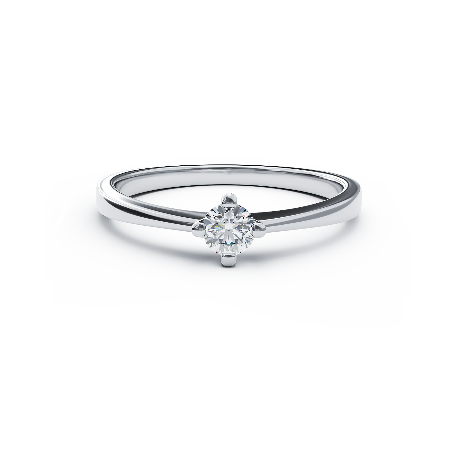 Годежен пръстен от бяло злато 18K с диамант пасианс 0.19ct