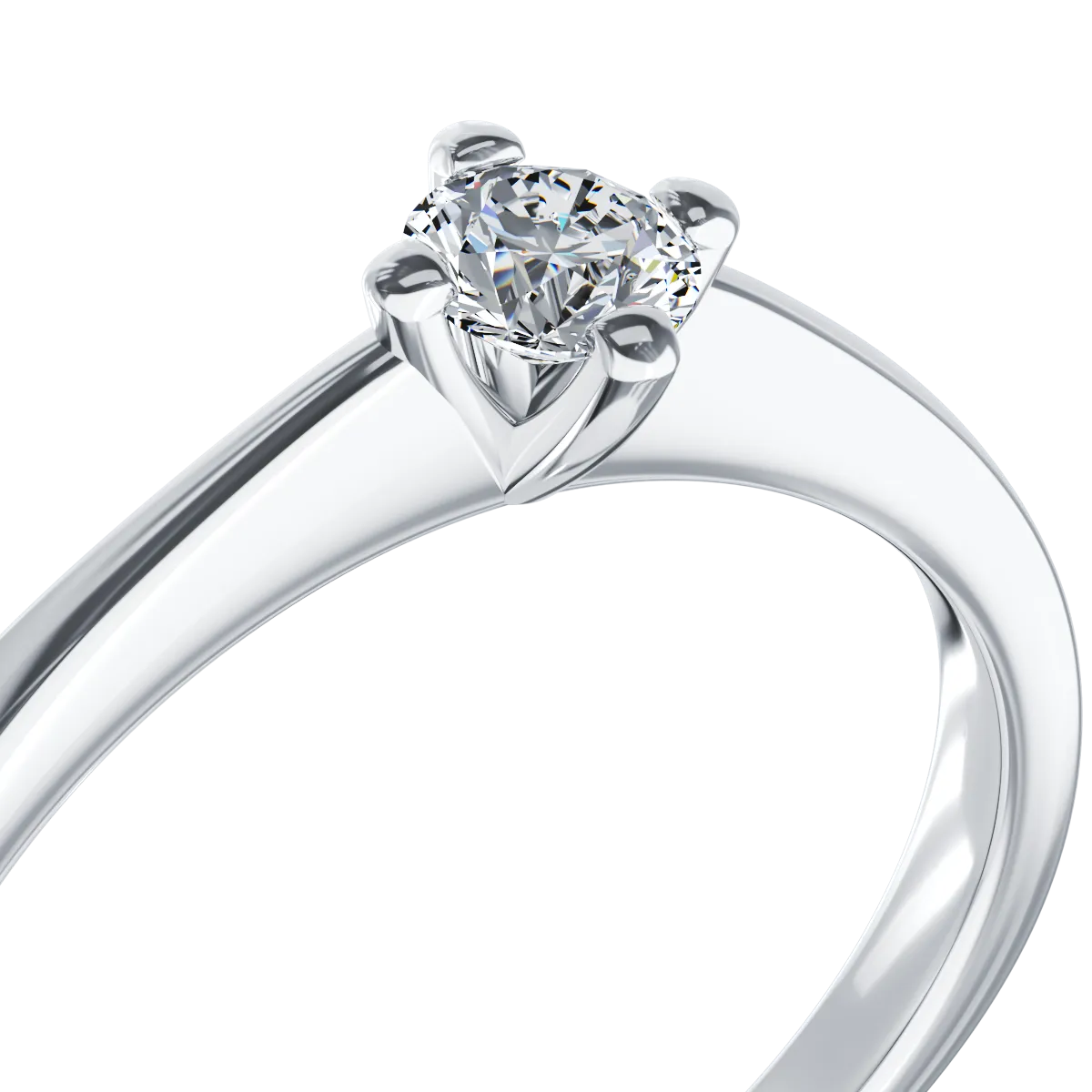 Годежен пръстен от бяло злато 18K с диамант пасианс 0.19ct