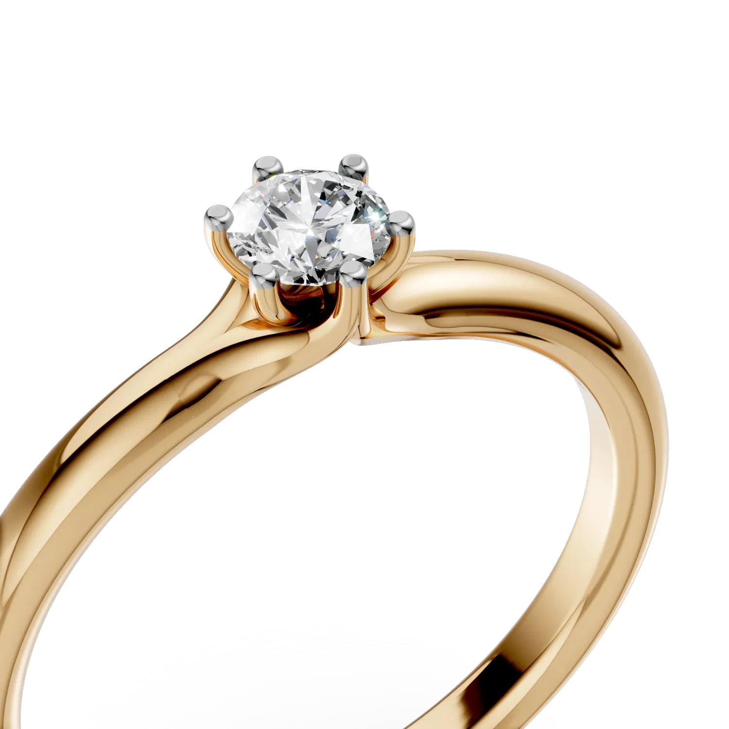 Inel de logodna din aur galben de 18K cu un diamant solitaire de 0.24ct - 3 | YEO