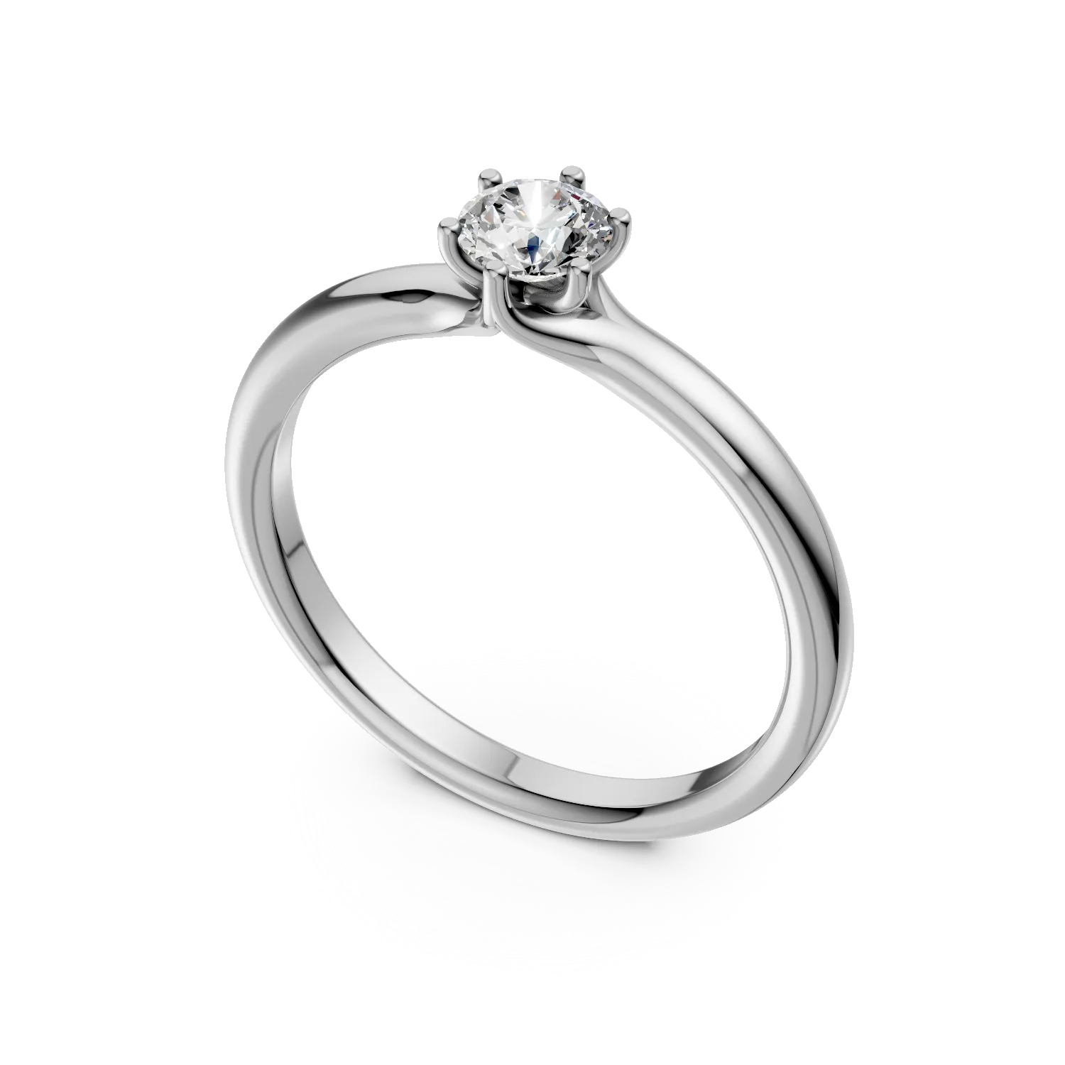 Pierścionek zaręczynowy z 18K białego złota z 0.3ct diamentem w pasjansie