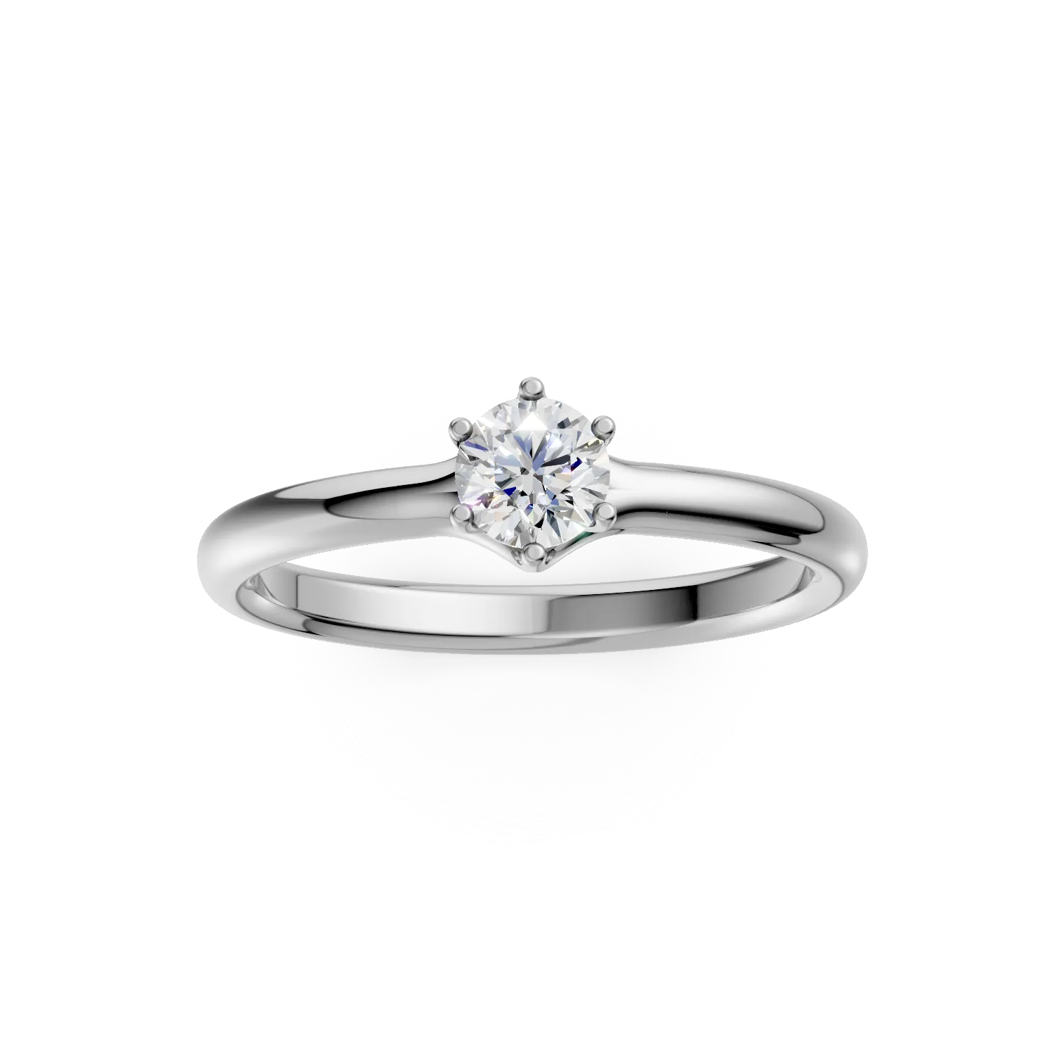 Pierścionek zaręczynowy z 18K białego złota z 0.3ct diamentem w pasjansie