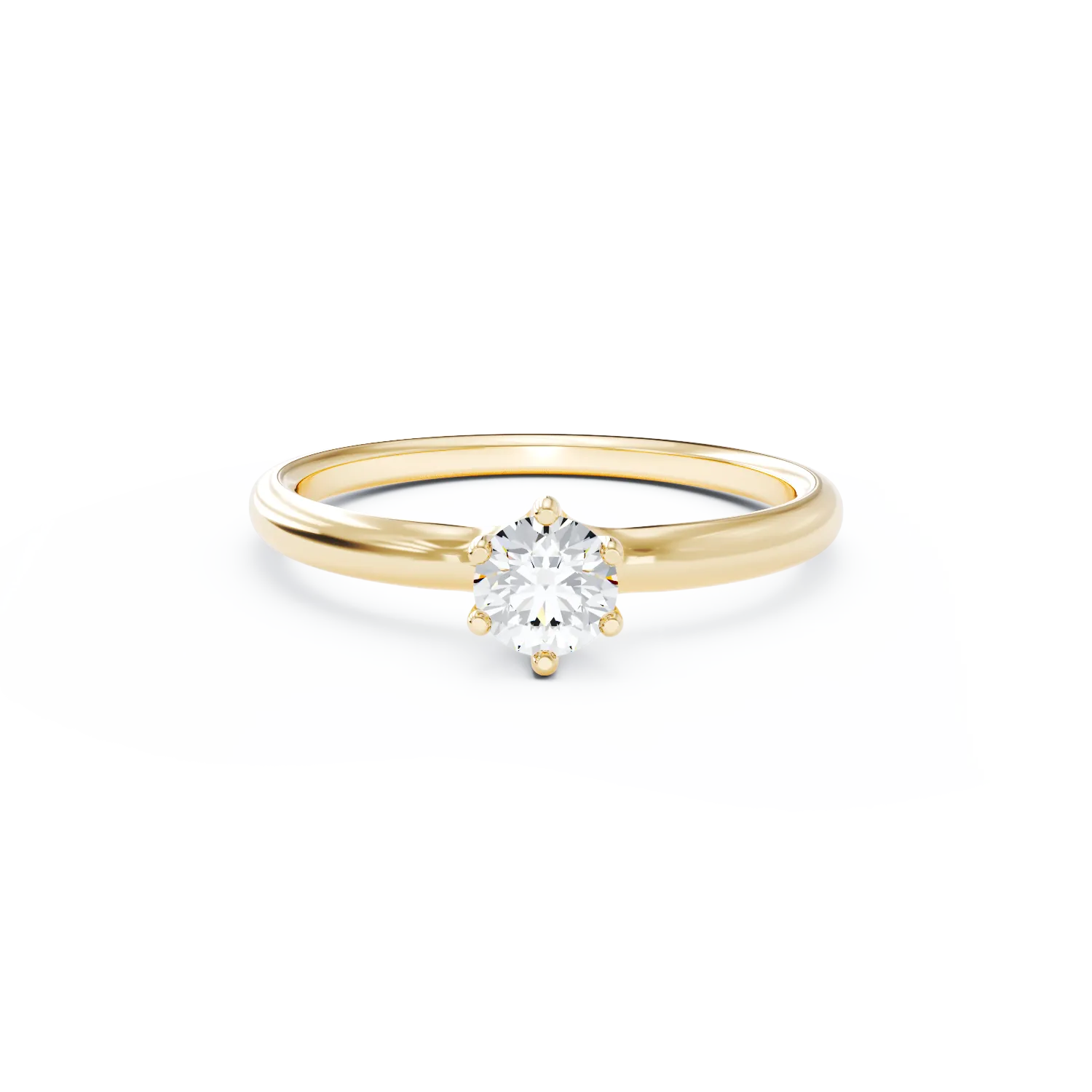 Inel de logodna din aur galben de 18K cu un diamant solitaire de 0.31ct