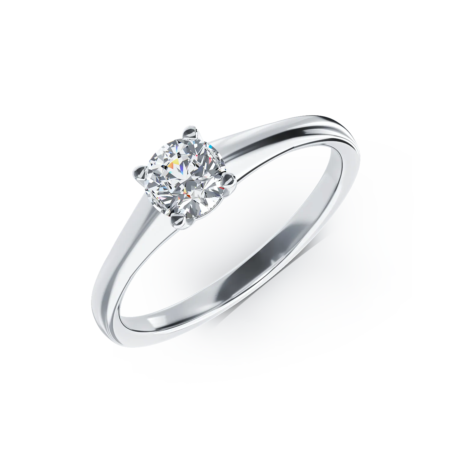 18K fehér arany eljegyzési gyűrű egy 0.4ct szoliter gyémánt