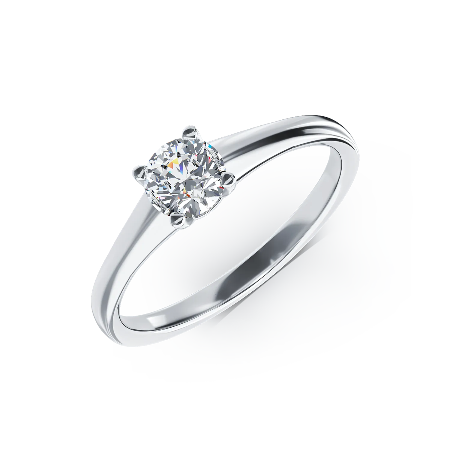 18K white gold engagement ring with a 0.4ct solitaire diamond