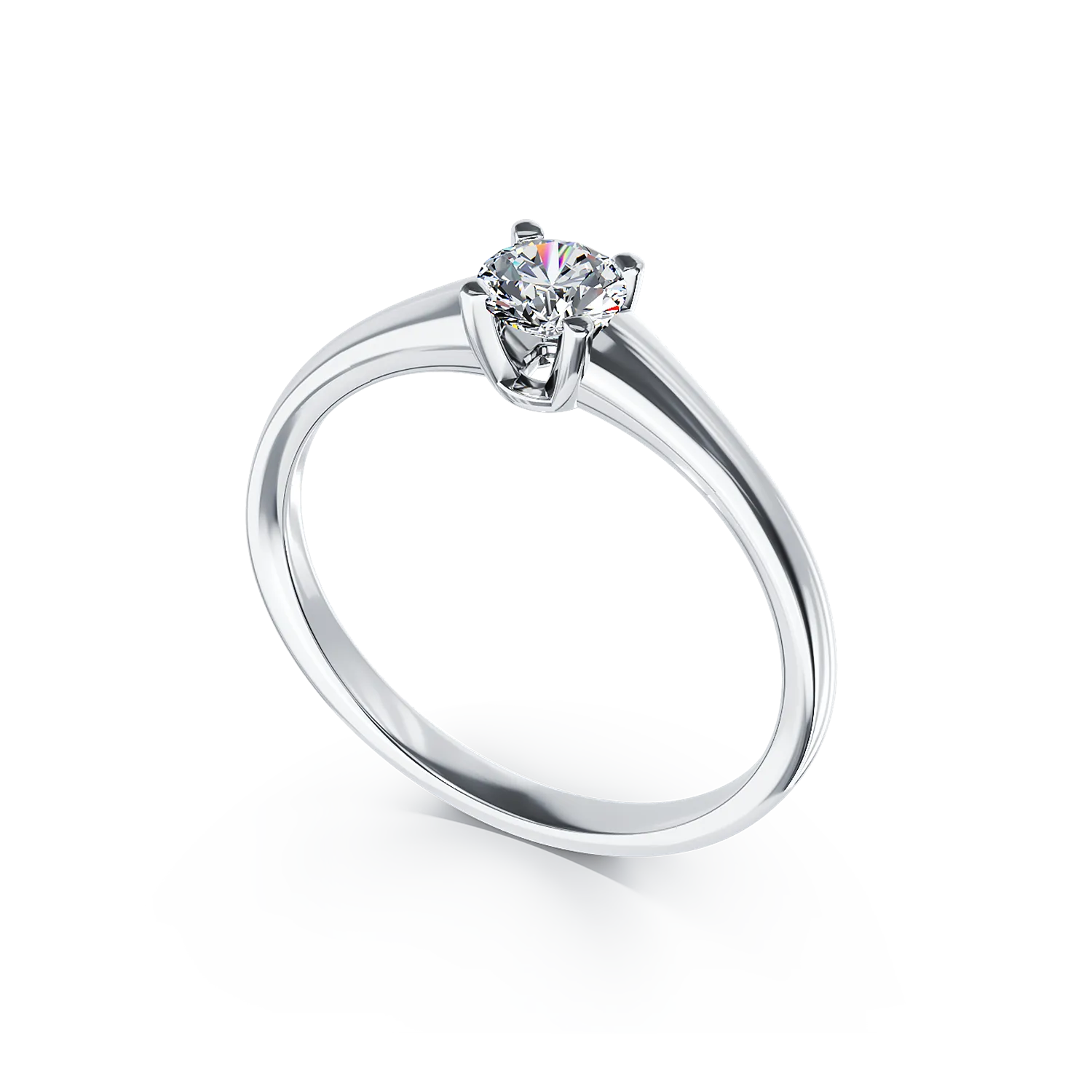 18K white gold engagement ring with a 0.4ct solitaire diamond