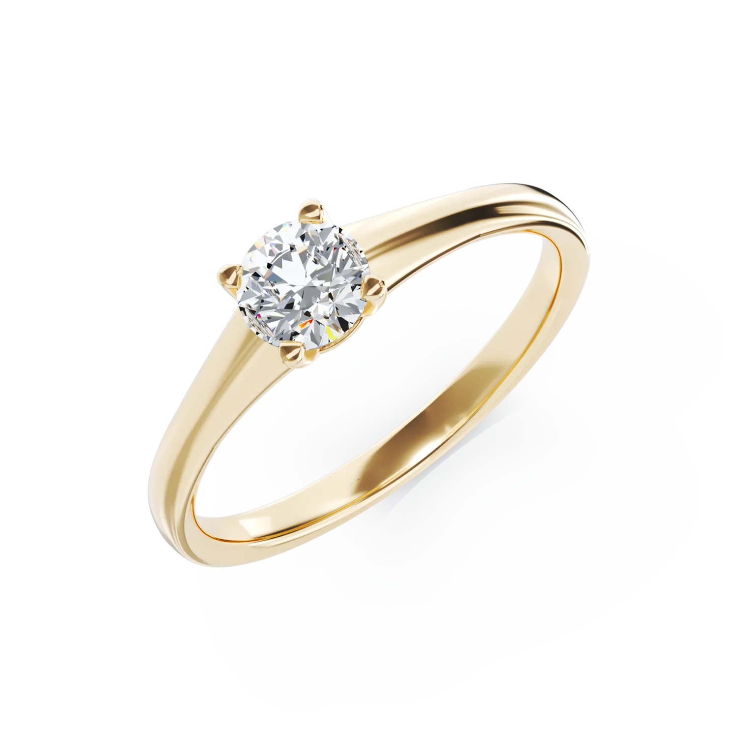 18K yellow gold engagement ring with 0.41ct solitaire diamond