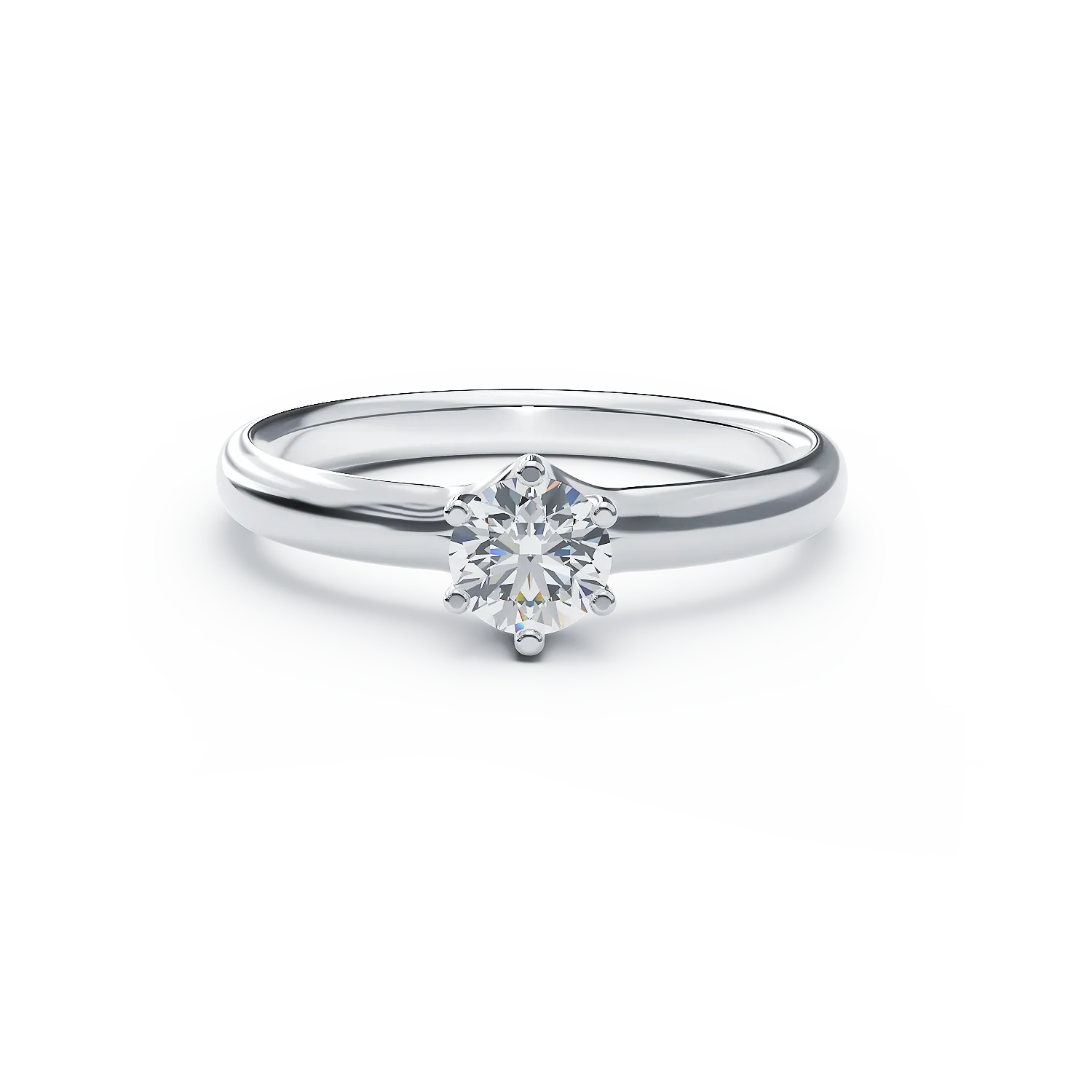 Годежен пръстен от 18К бяло злато с един диамант 0.4ct