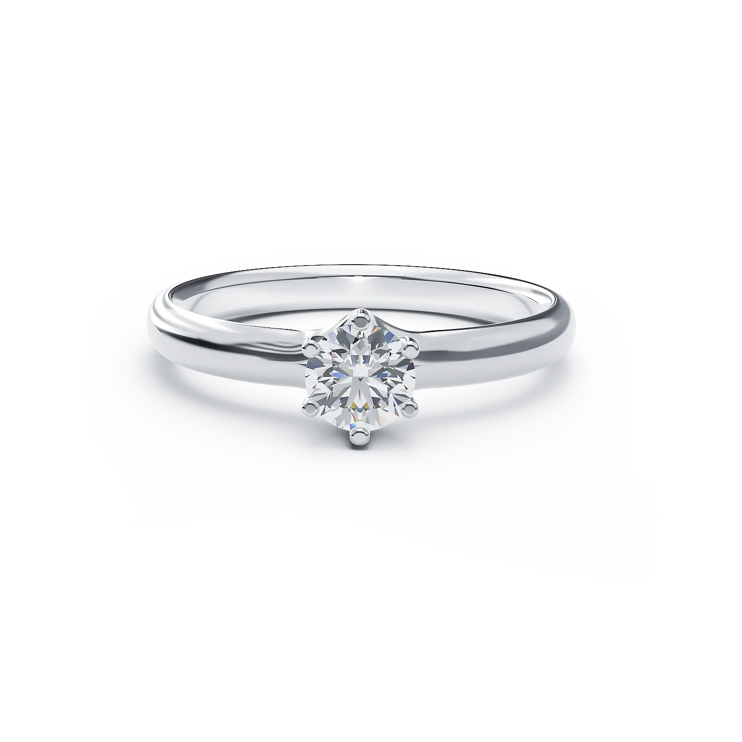 18K white gold engagement ring with a 0.4ct solitaire diamond