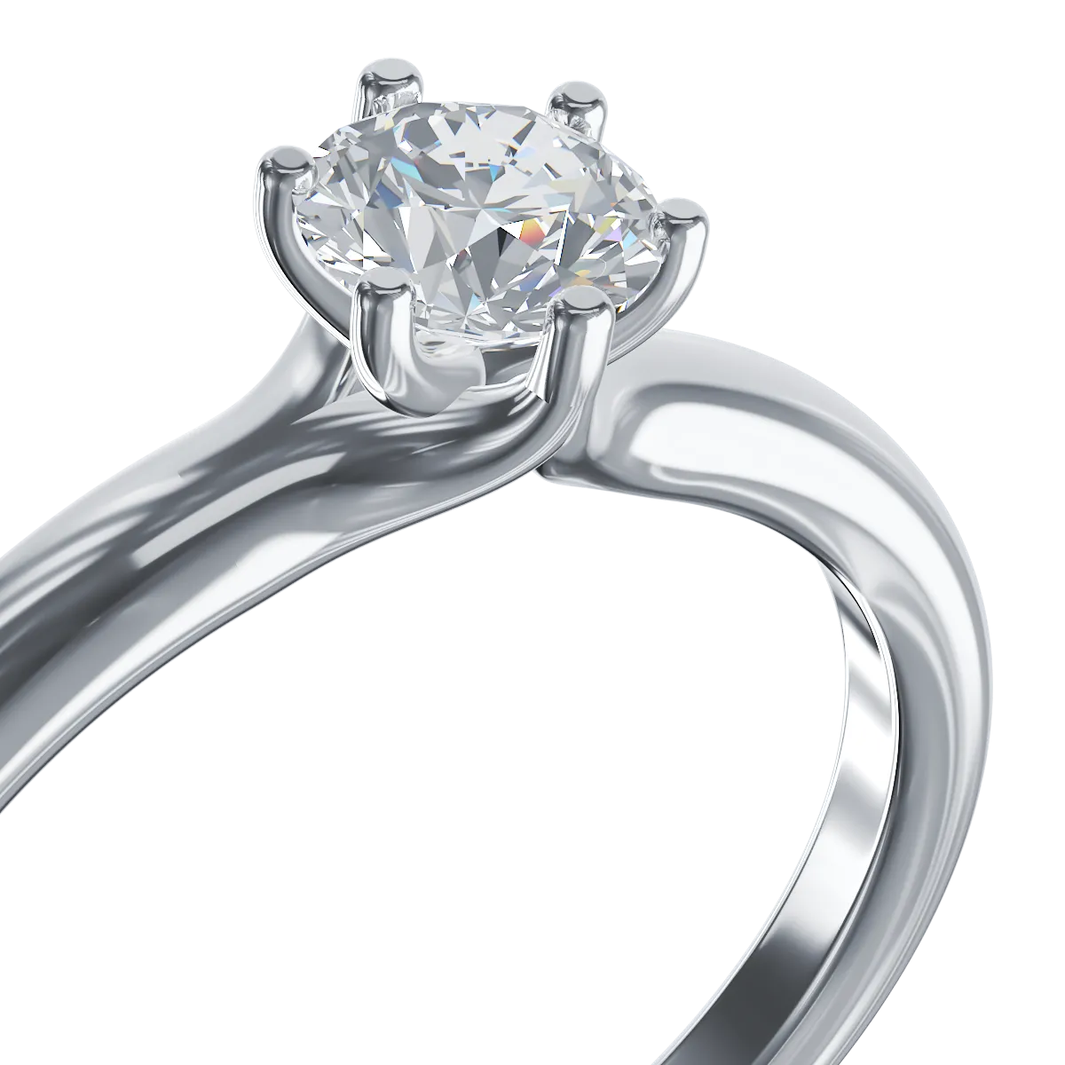 18K white gold engagement ring with a 0.4ct solitaire diamond