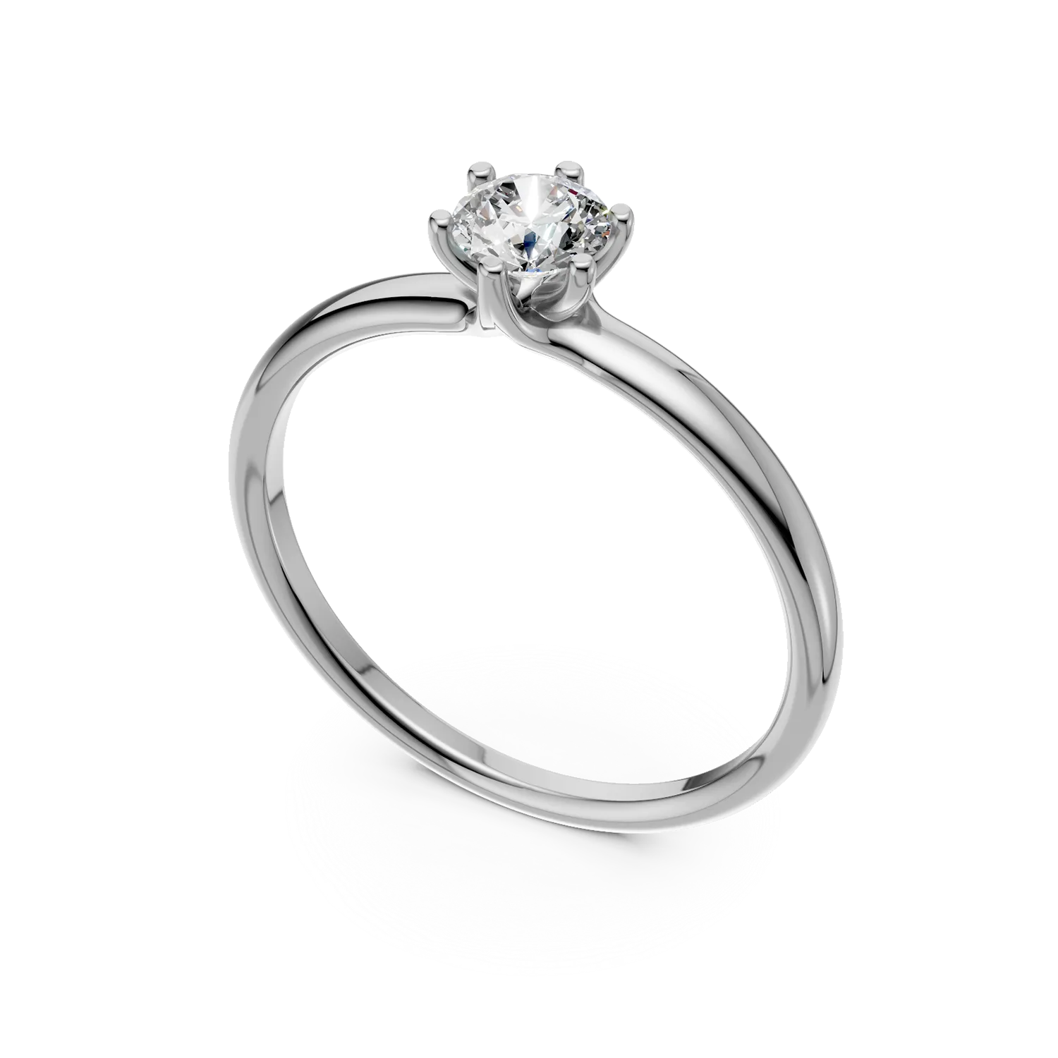 18K white gold engagement ring with a 0.4ct solitaire diamond