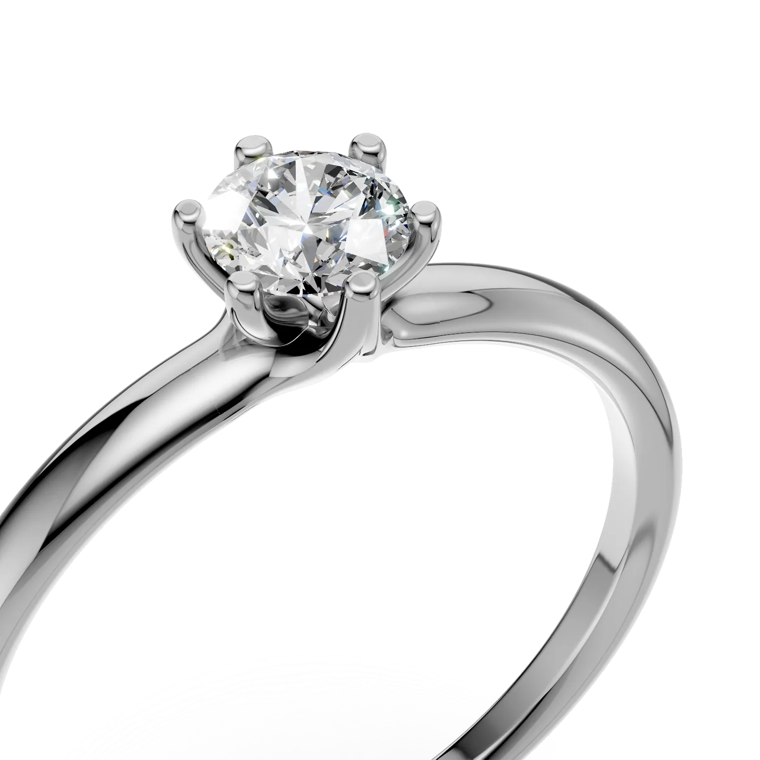 18K white gold engagement ring with a 0.4ct solitaire diamond
