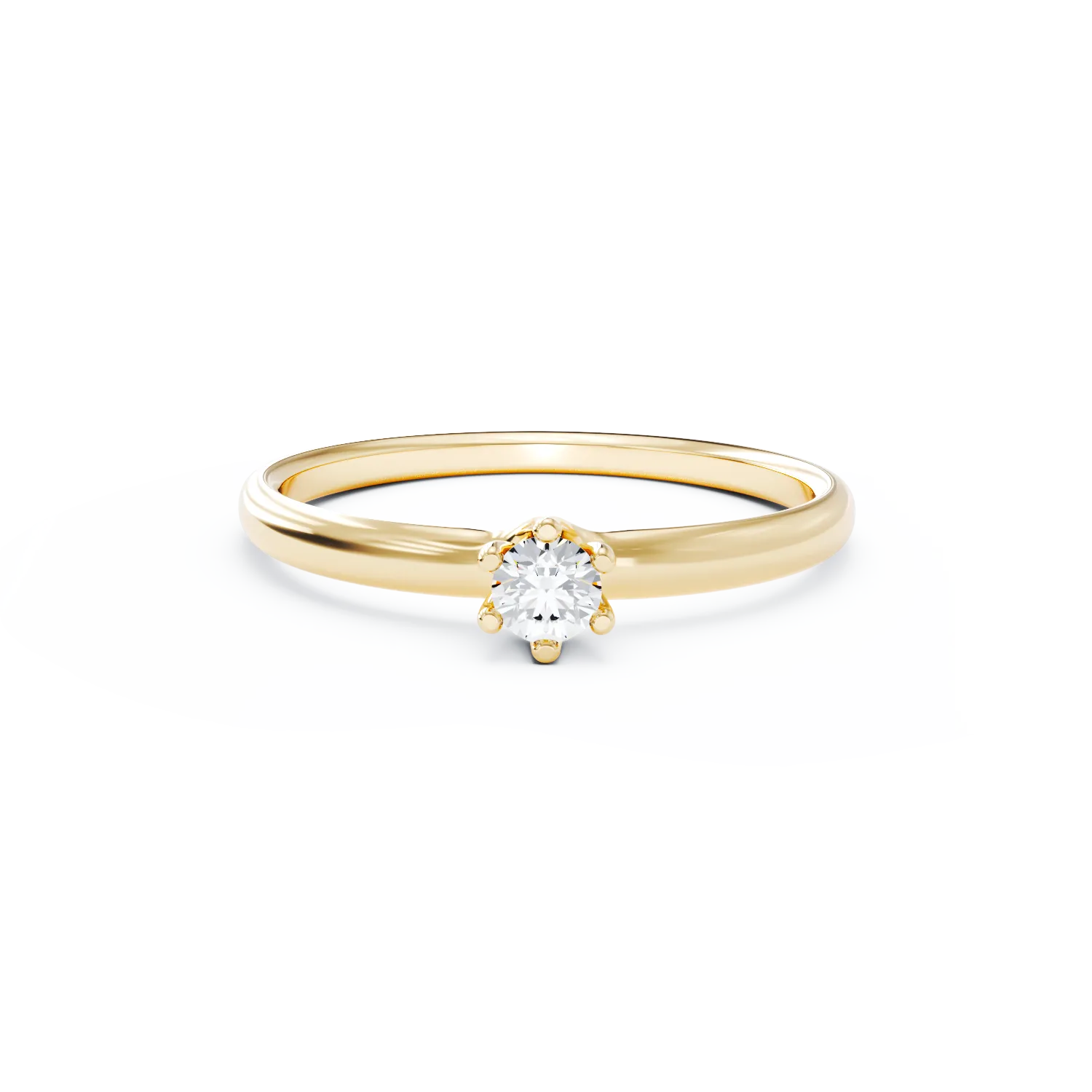 18K yellow gold engagement ring with a 0.205ct solitaire diamond