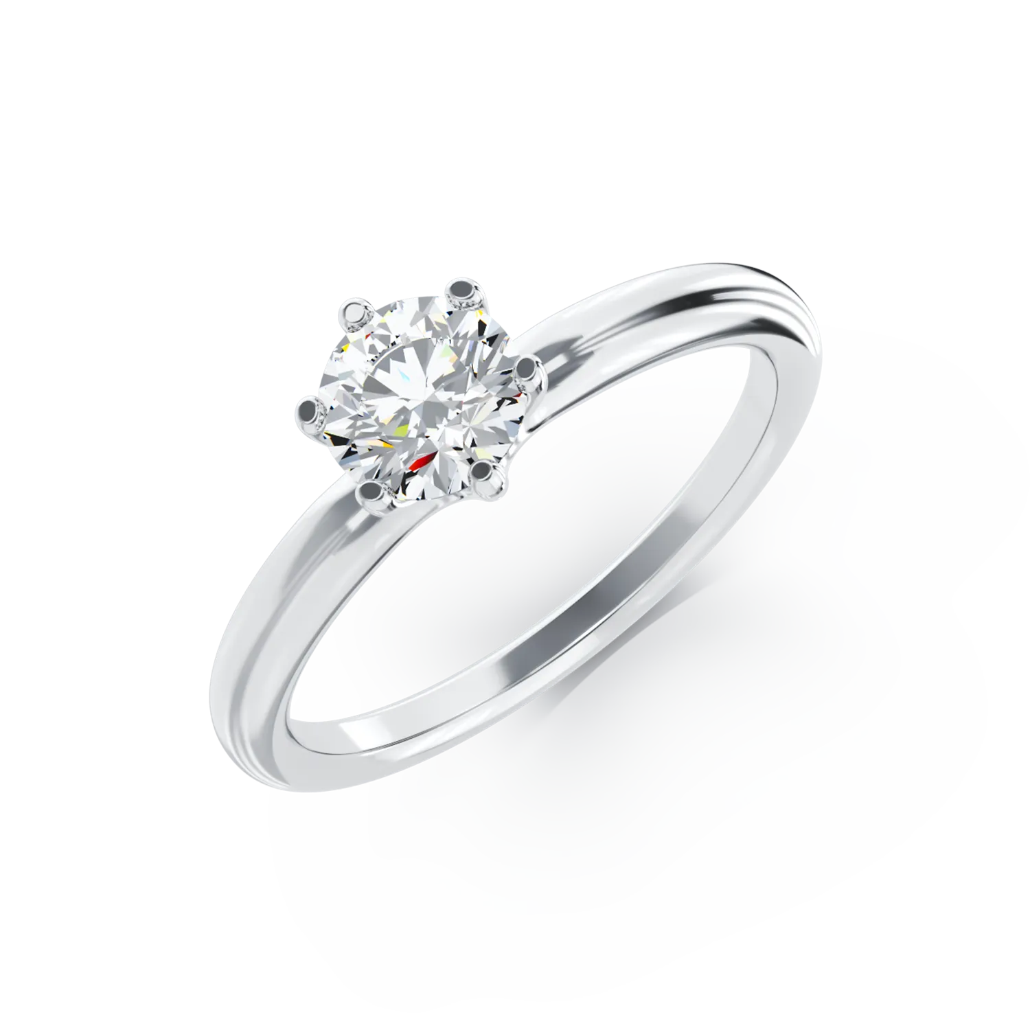 Pierścionek zaręczynowy z 18K białego złota z 0.24ct diamentem w pasjansie