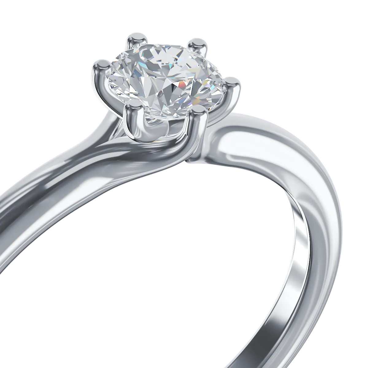 Годежен пръстен от бяло злато 18K с диамант 0.3ct