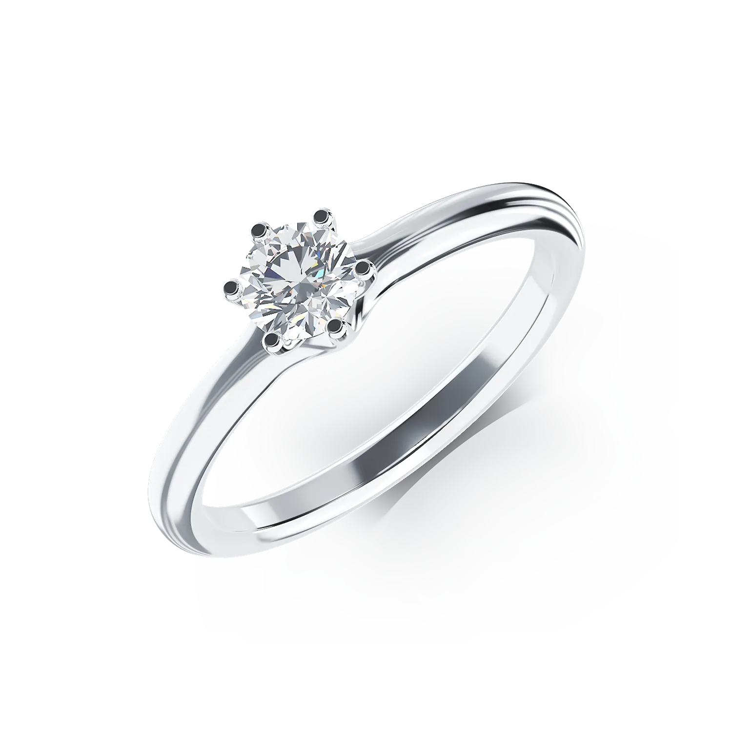 Годежен пръстен от бяло злато 18K с диамант пасианс 0.305ct