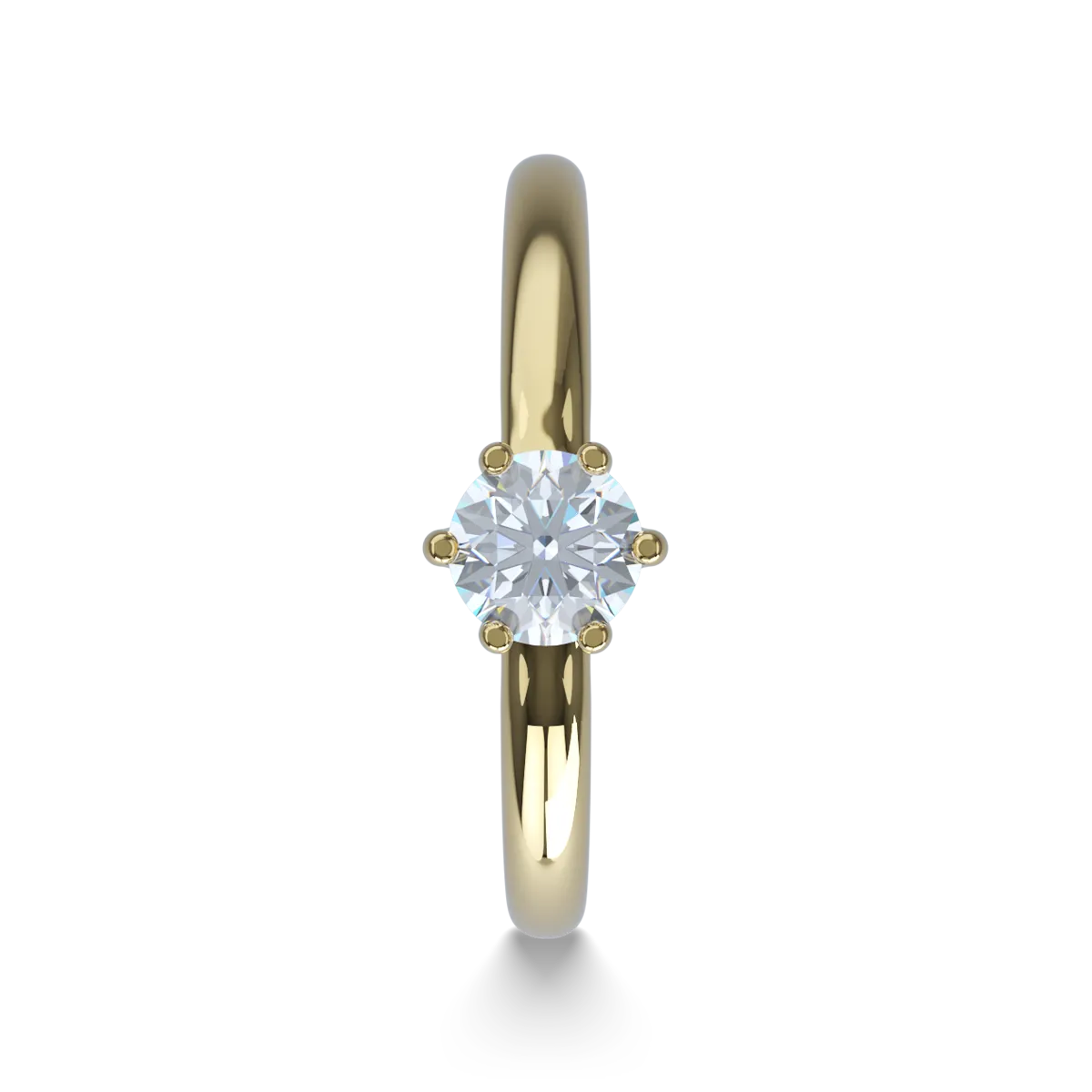 Inel de logodna din aur galben de 18K cu un diamant solitaire de 0.31ct