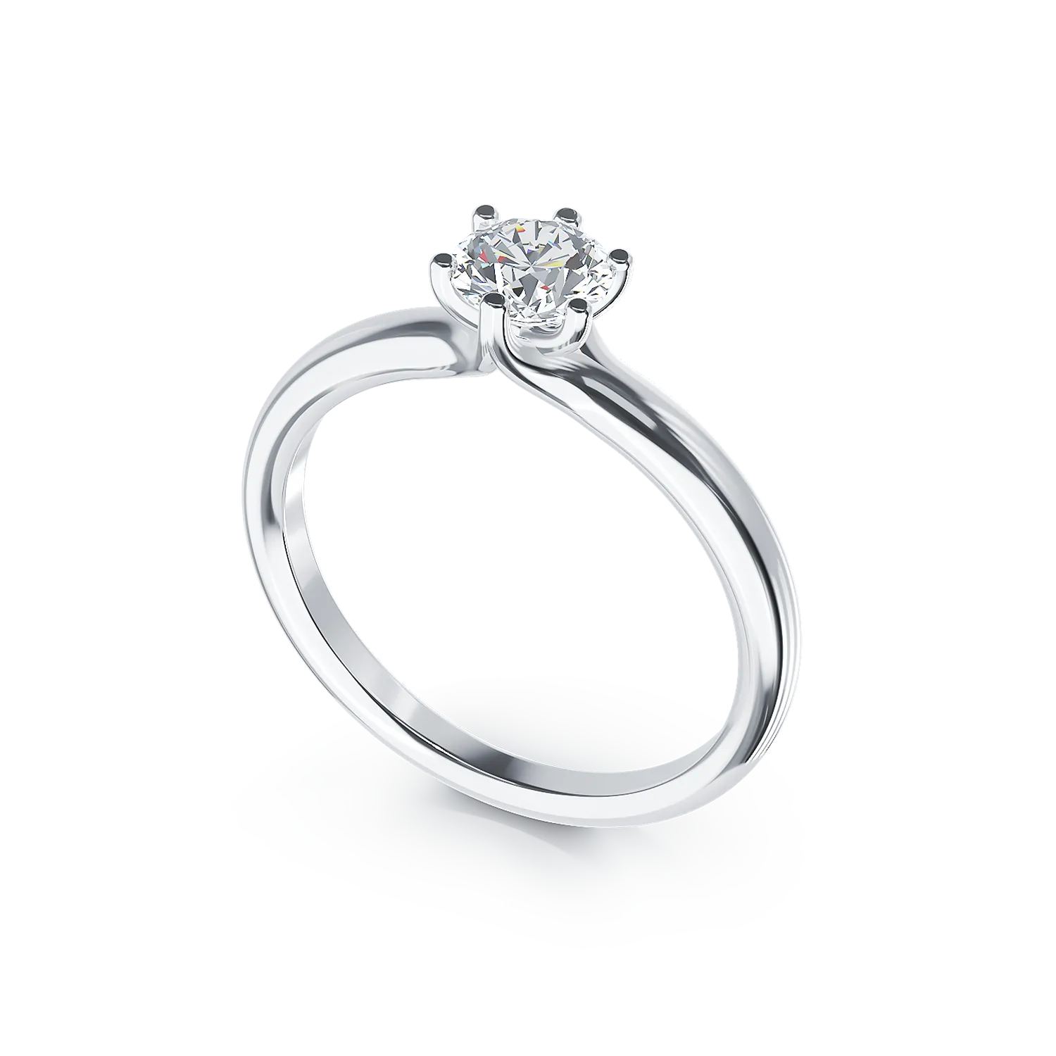 18k white gold engagement ring with a 0.5ct diamond