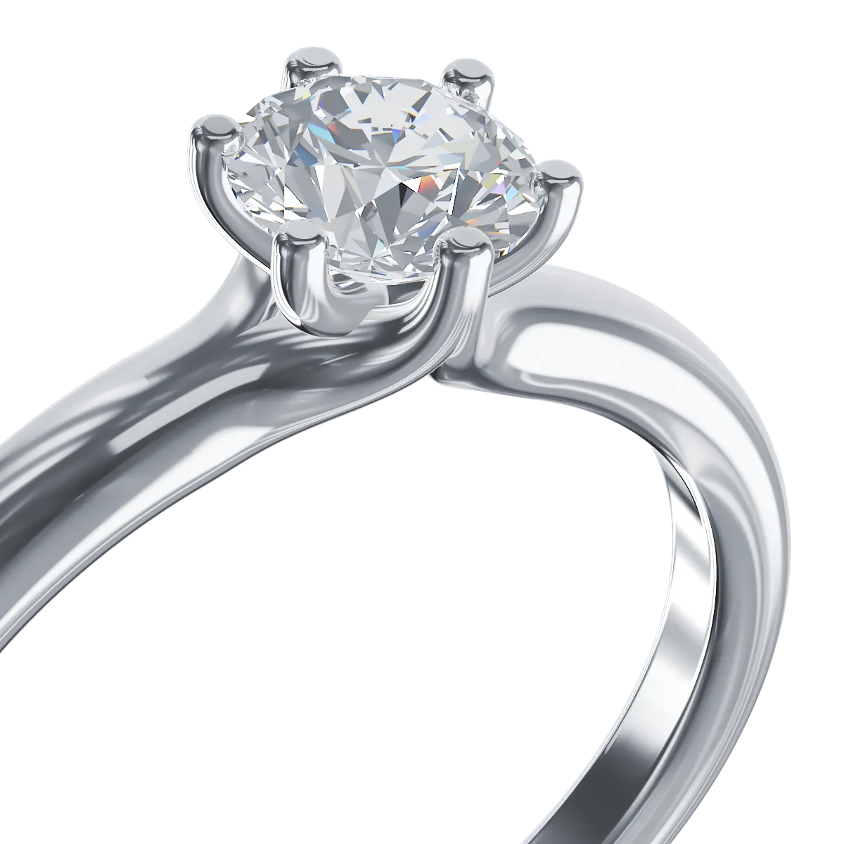 18k white gold engagement ring with a 0.5ct diamond