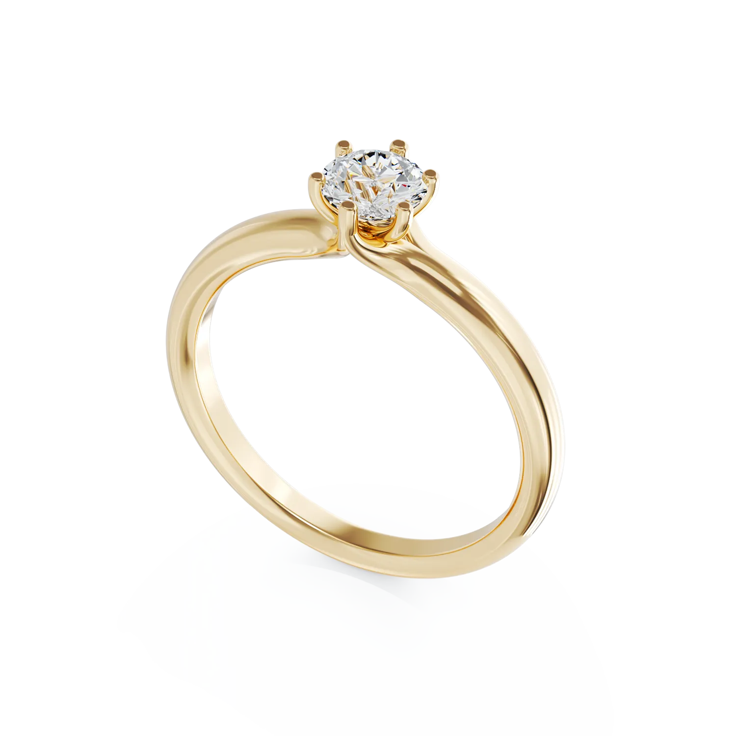 18K yellow gold engagement ring with 0.5ct diamond