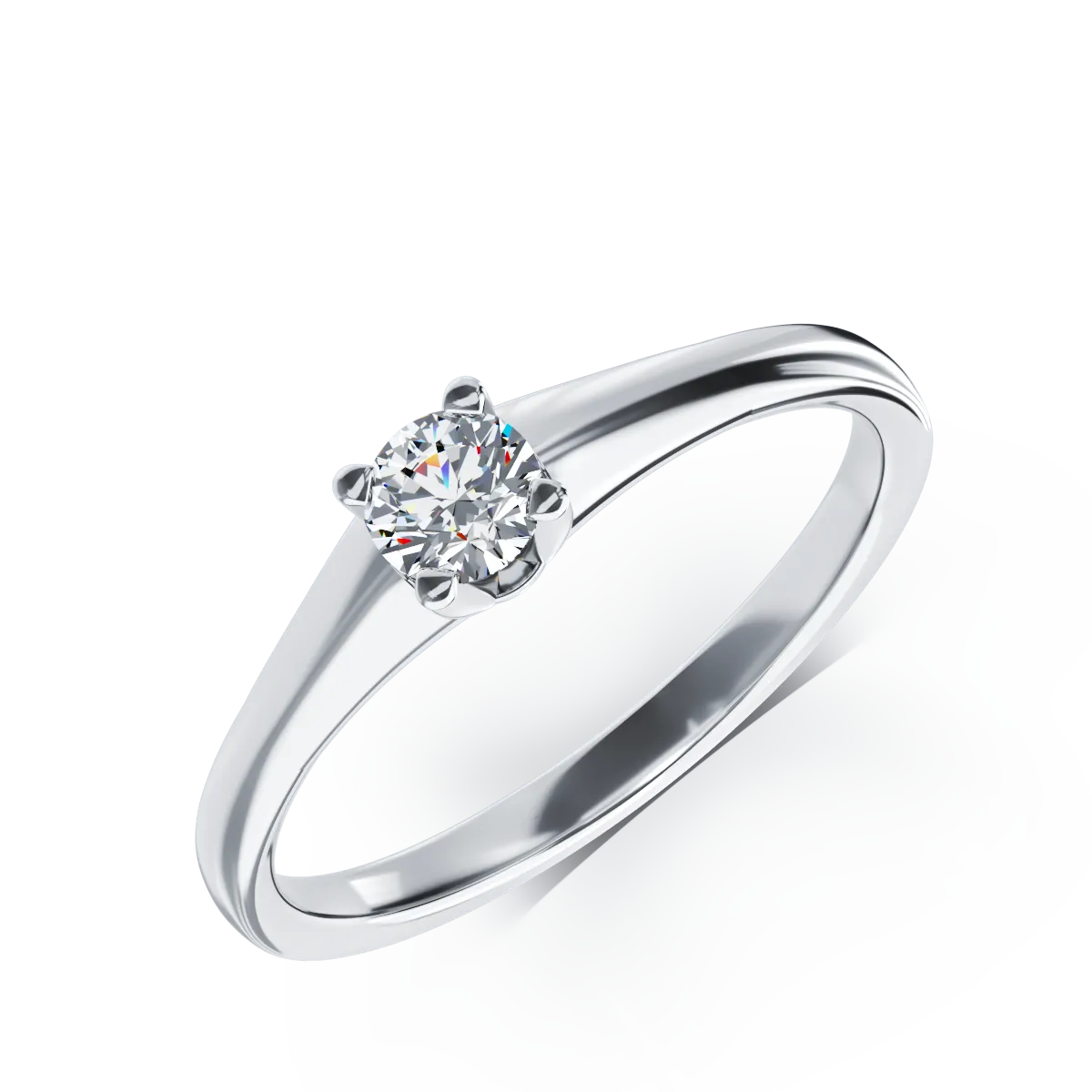 18K white gold engagement ring with a 0.19ct solitaire diamond