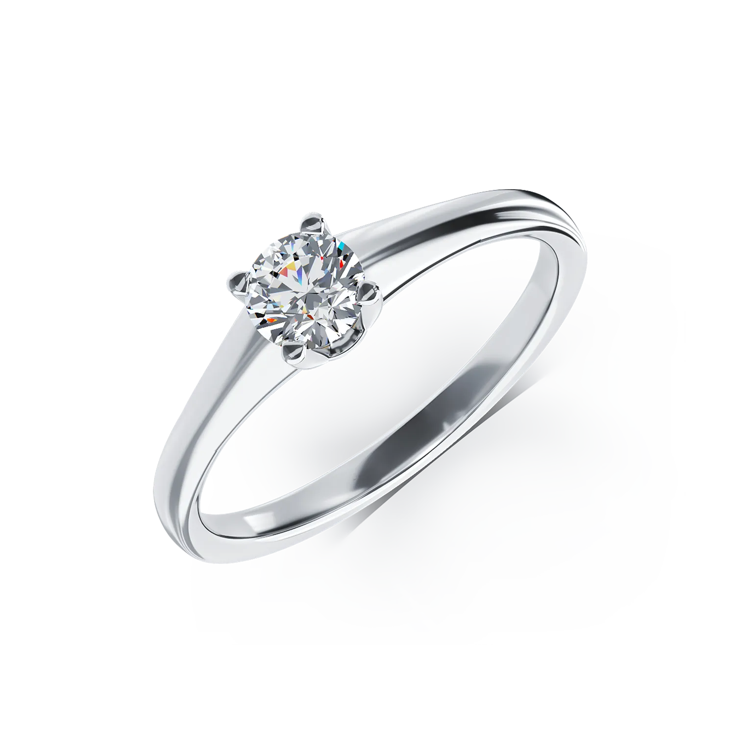 18K white gold engagement ring with a 0.4ct solitaire diamond