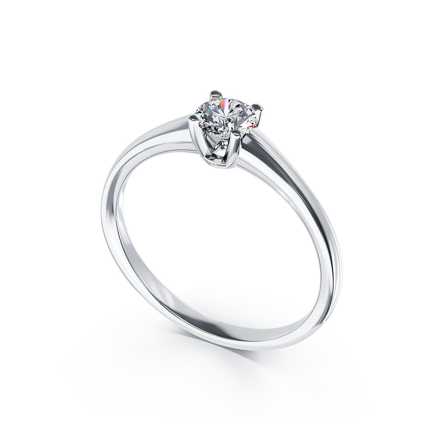 Eljegyzési gyűrű 18K-os fehér aranyból egy 0,4ct solitaire gyémánttal