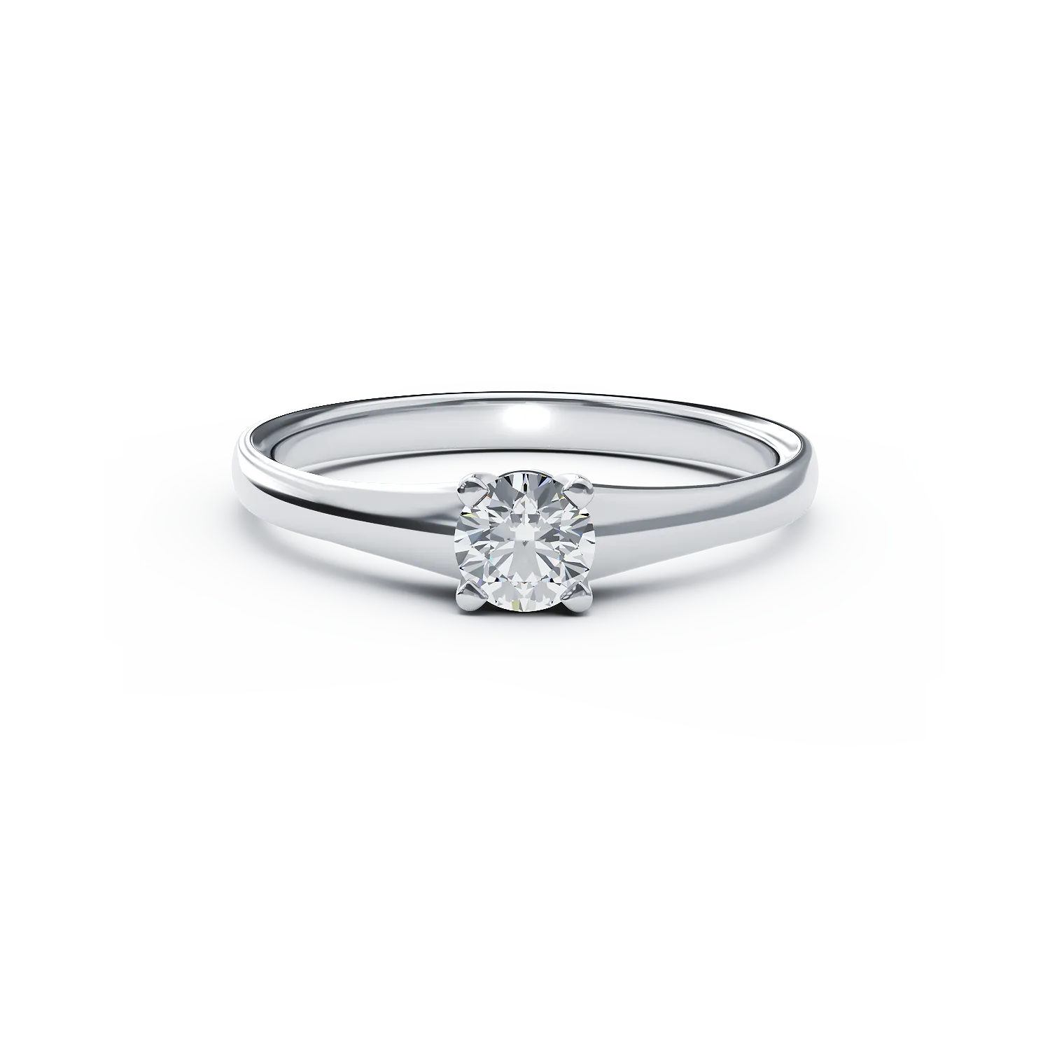 Pierścionek zaręczynowy z 18K białego złota z 0.4ct diamentem w pasjansie