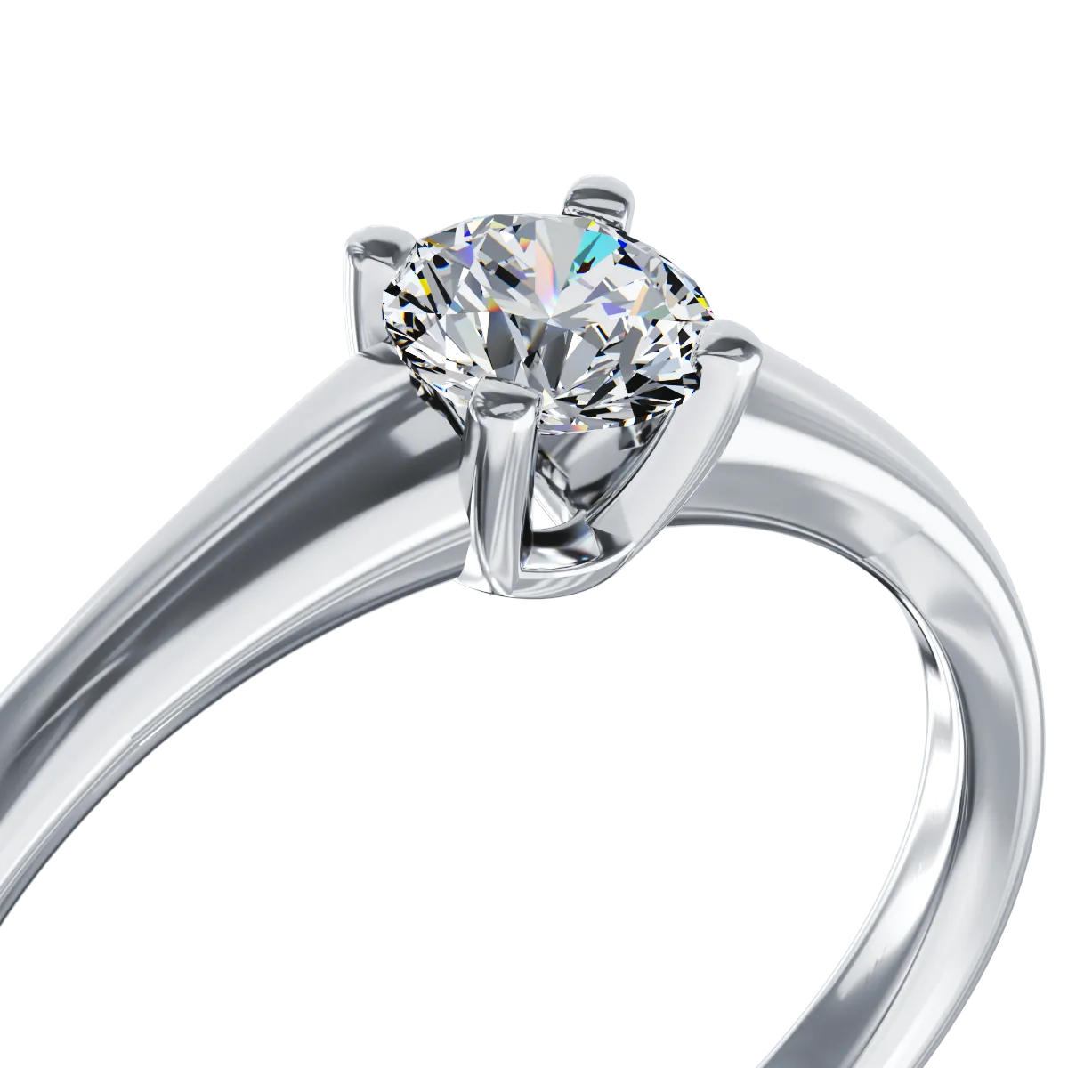 18K white gold engagement ring with a 0.4ct solitaire diamond